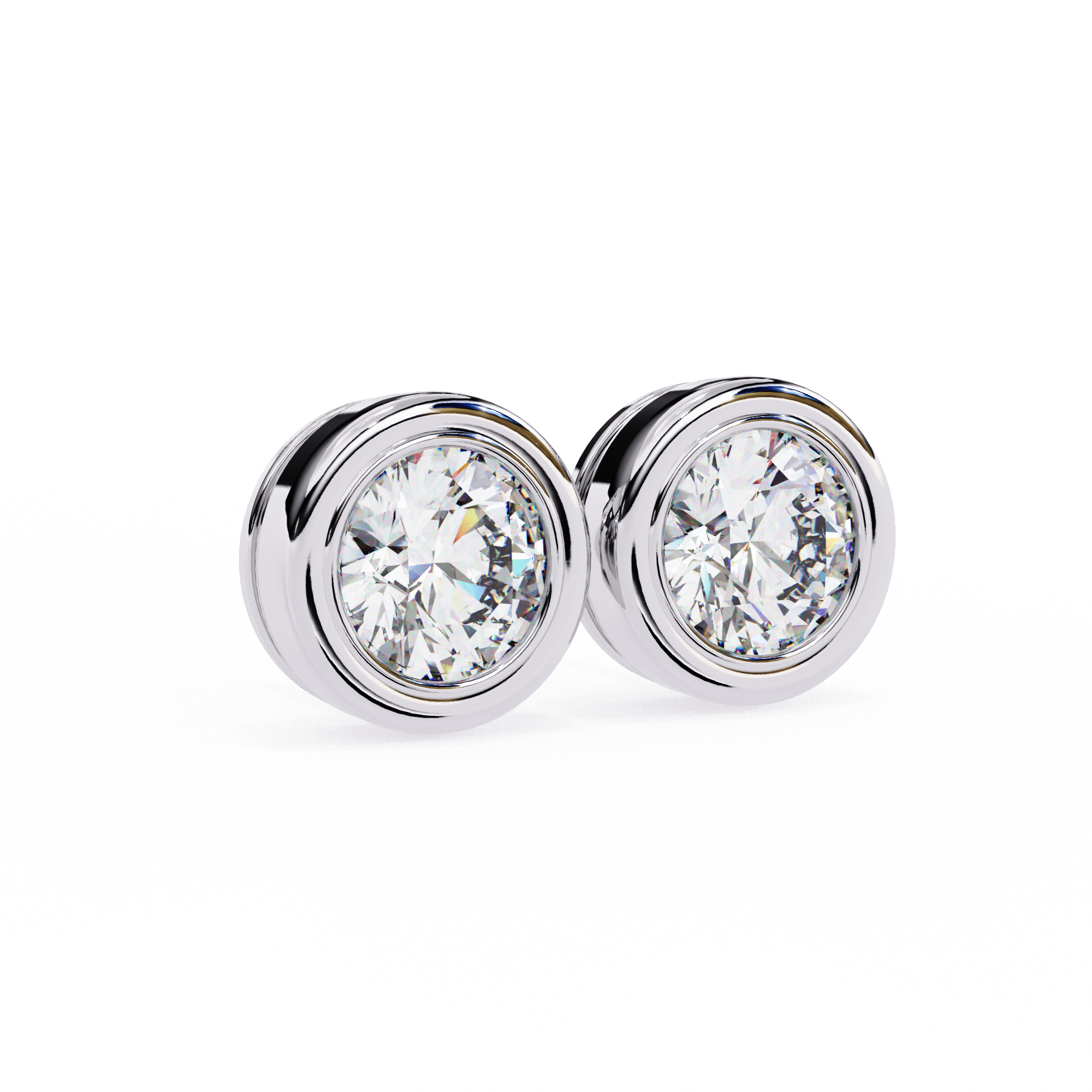 2.57 carat round earring