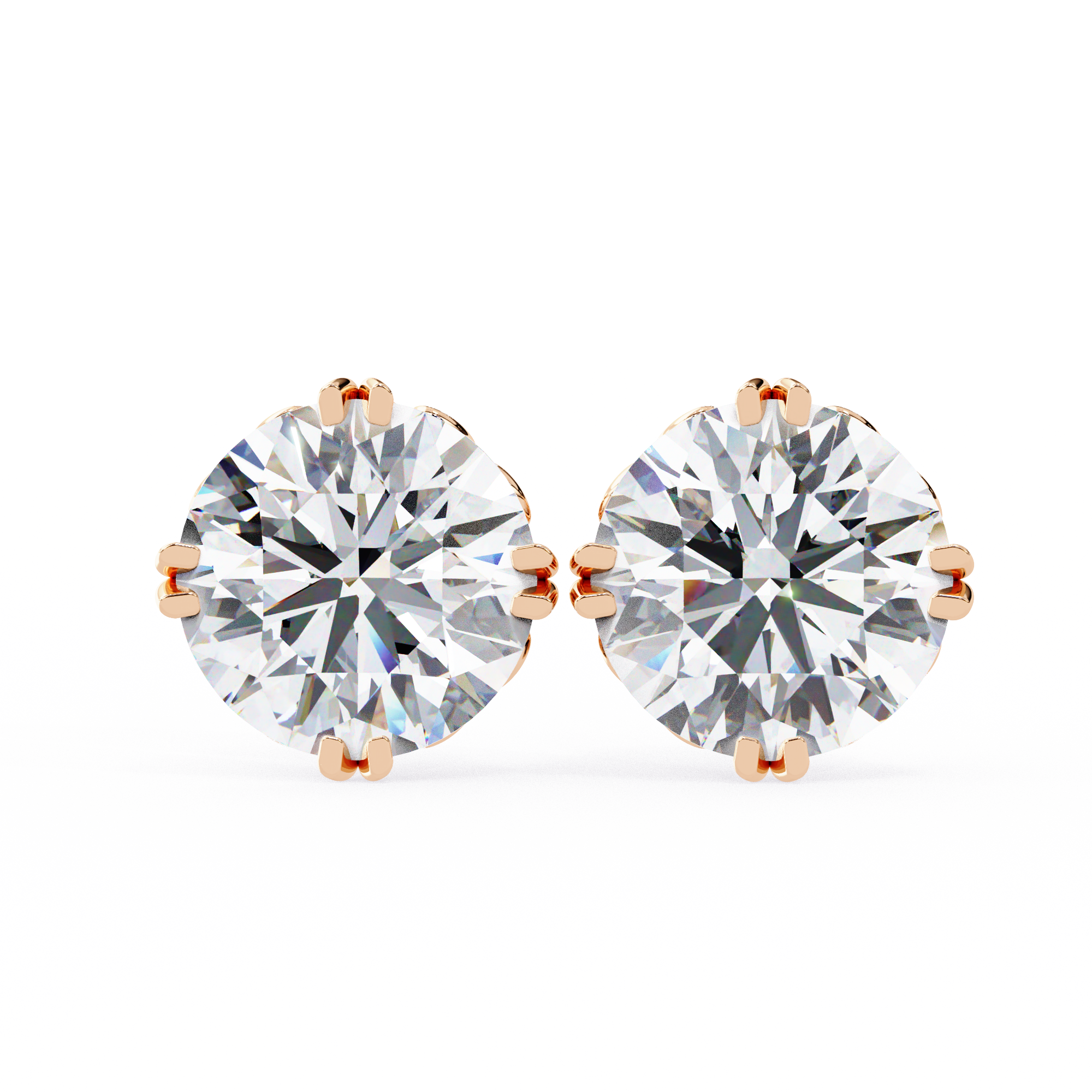 2.57 carat round earring