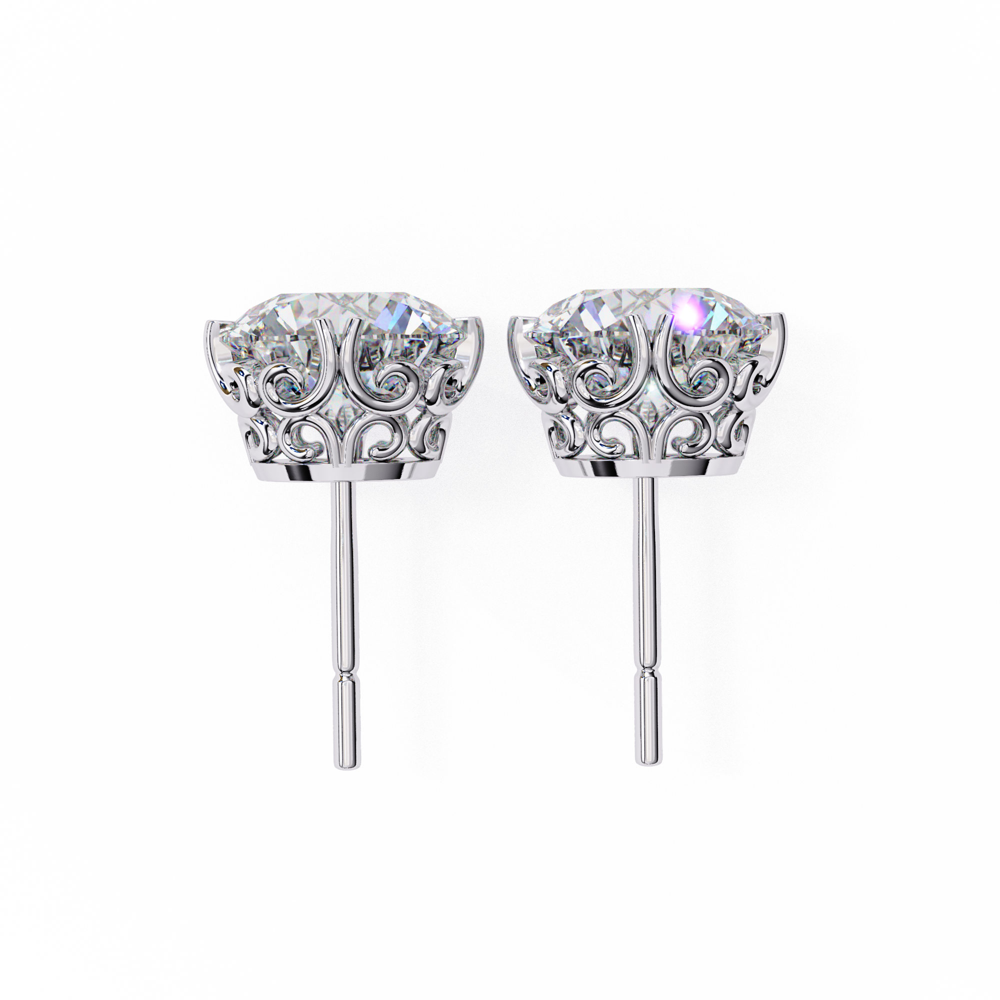 2.57 carat round earring