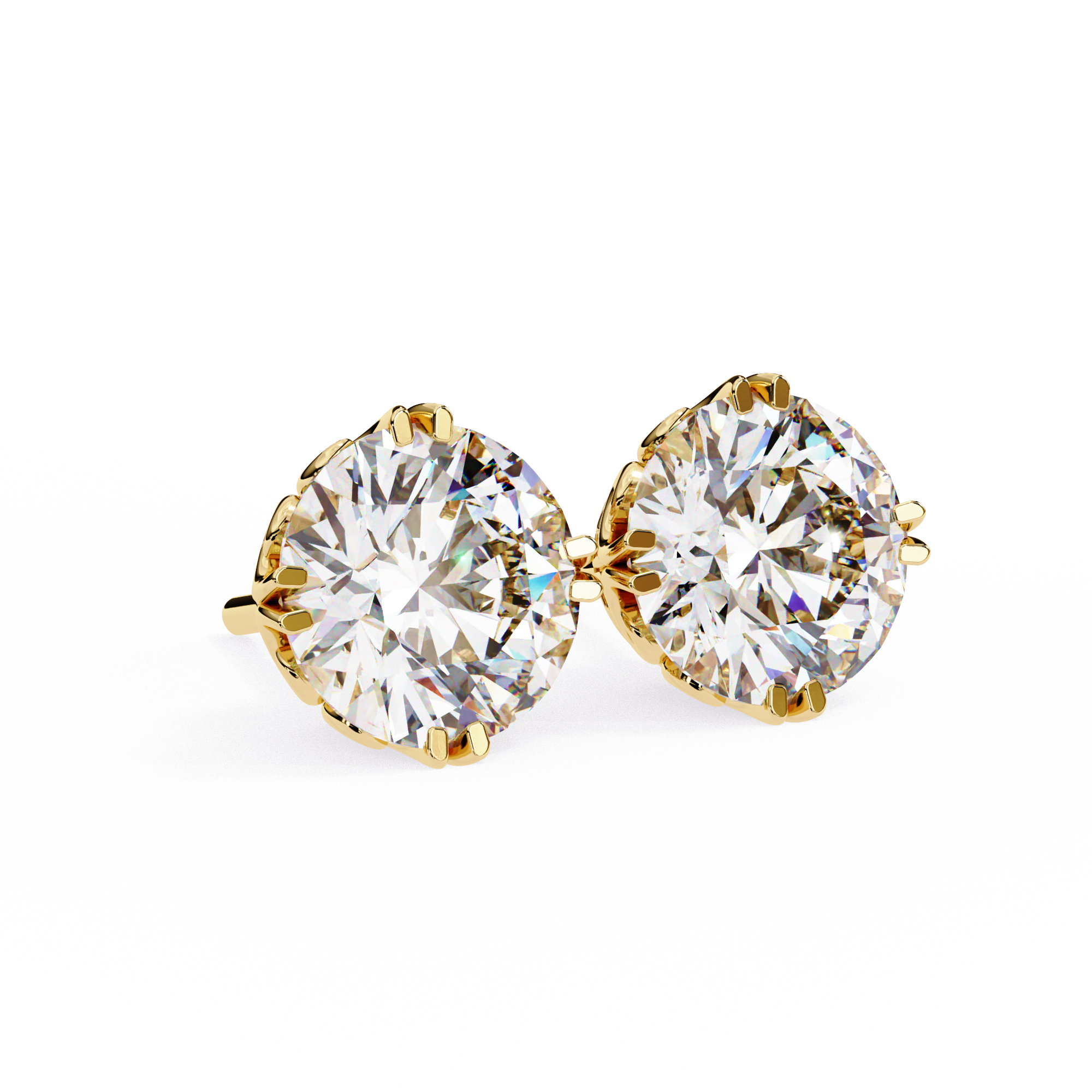 2.57 carat round earring