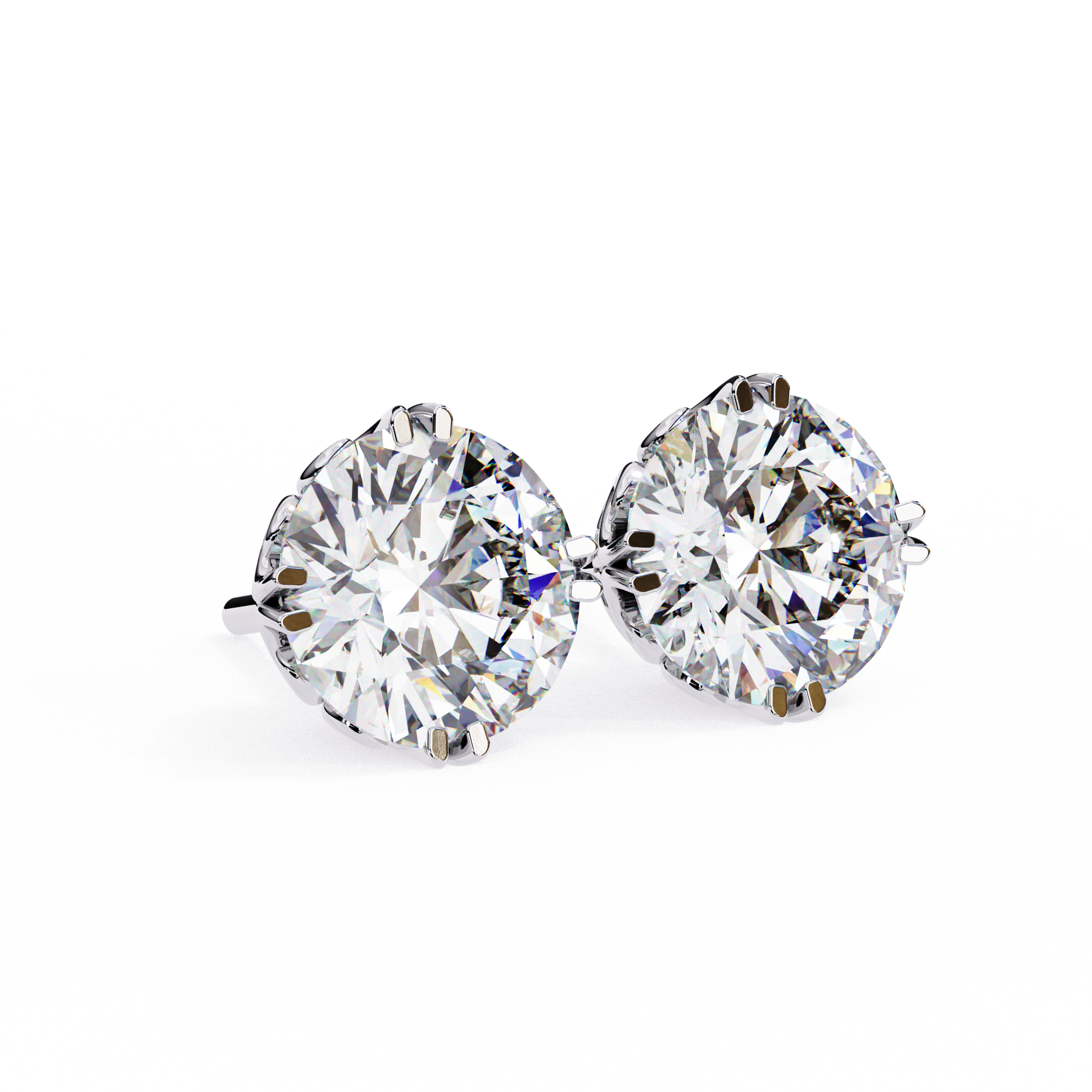 2.57 carat round earring