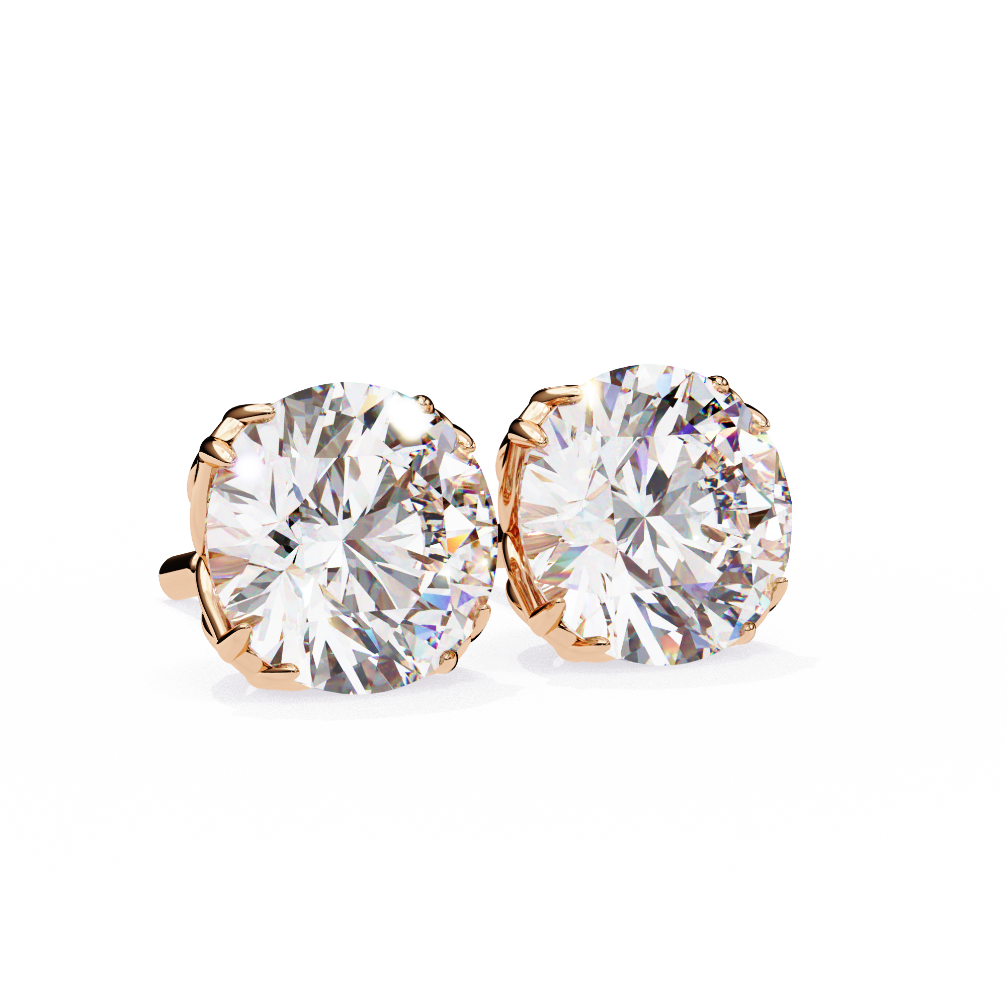 2.57 carat round earring