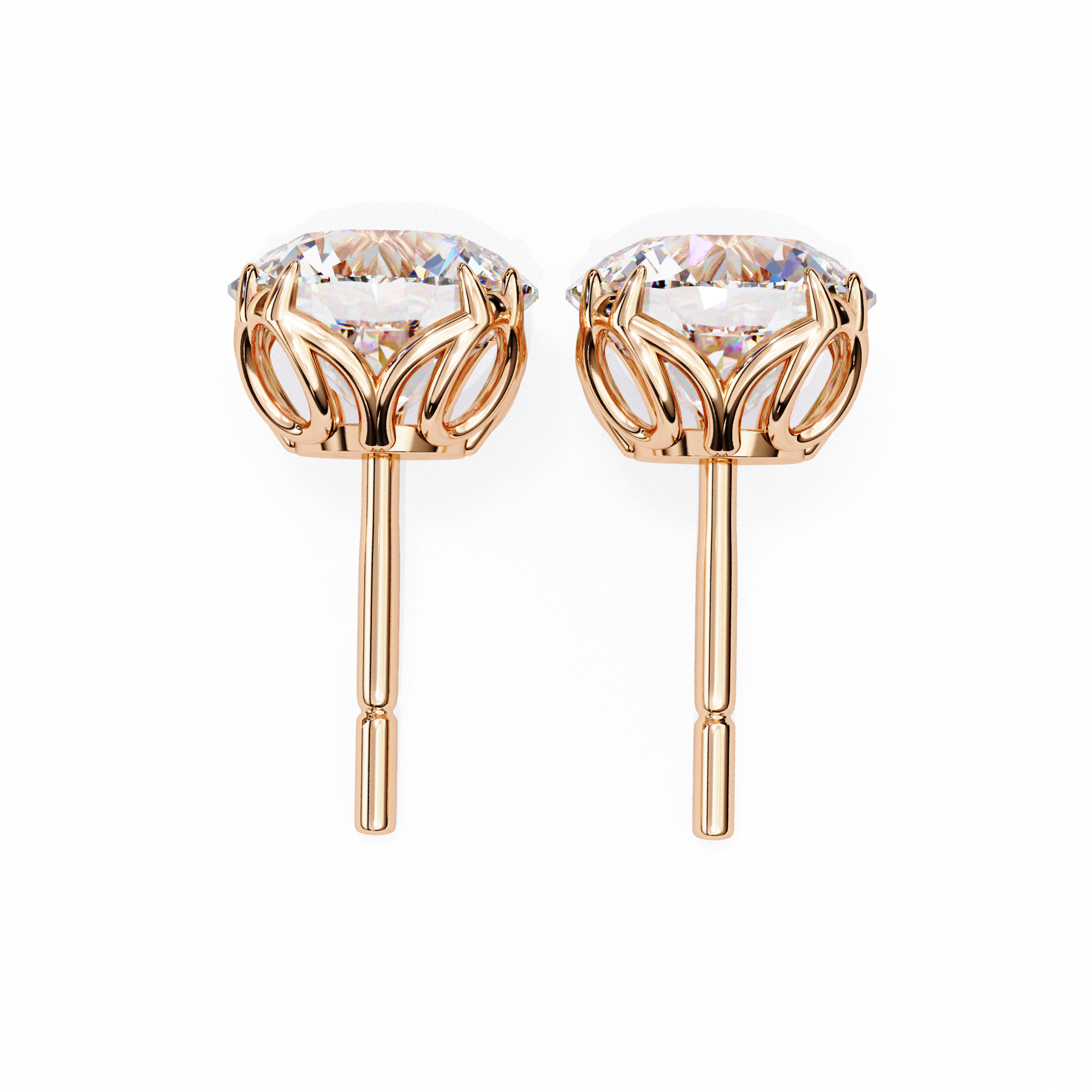 2.57 carat round earring