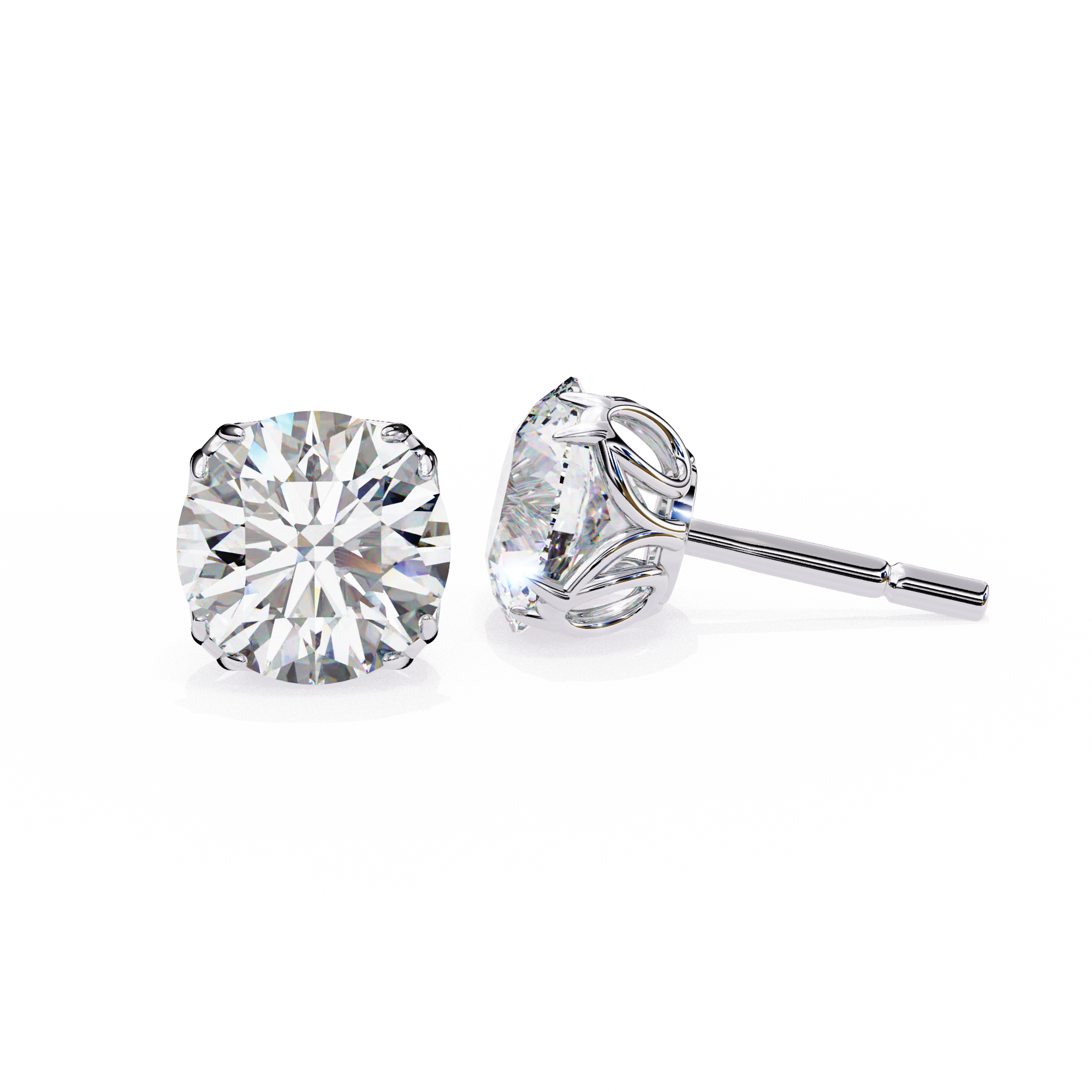 2.57 carat round earring