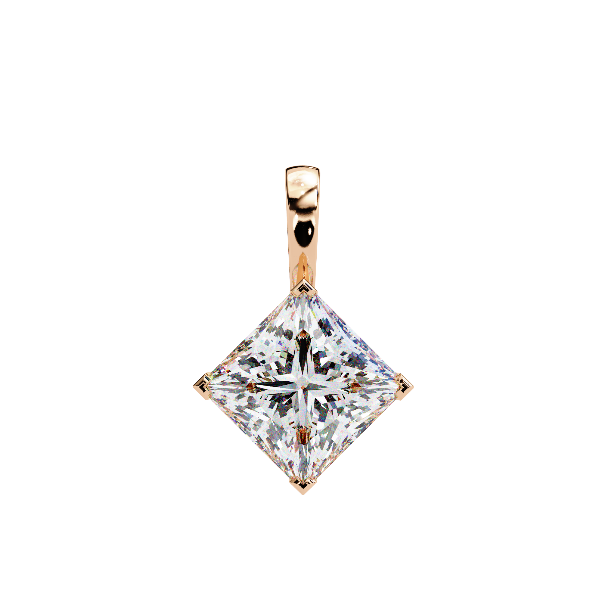 2.87 carat princess pendant