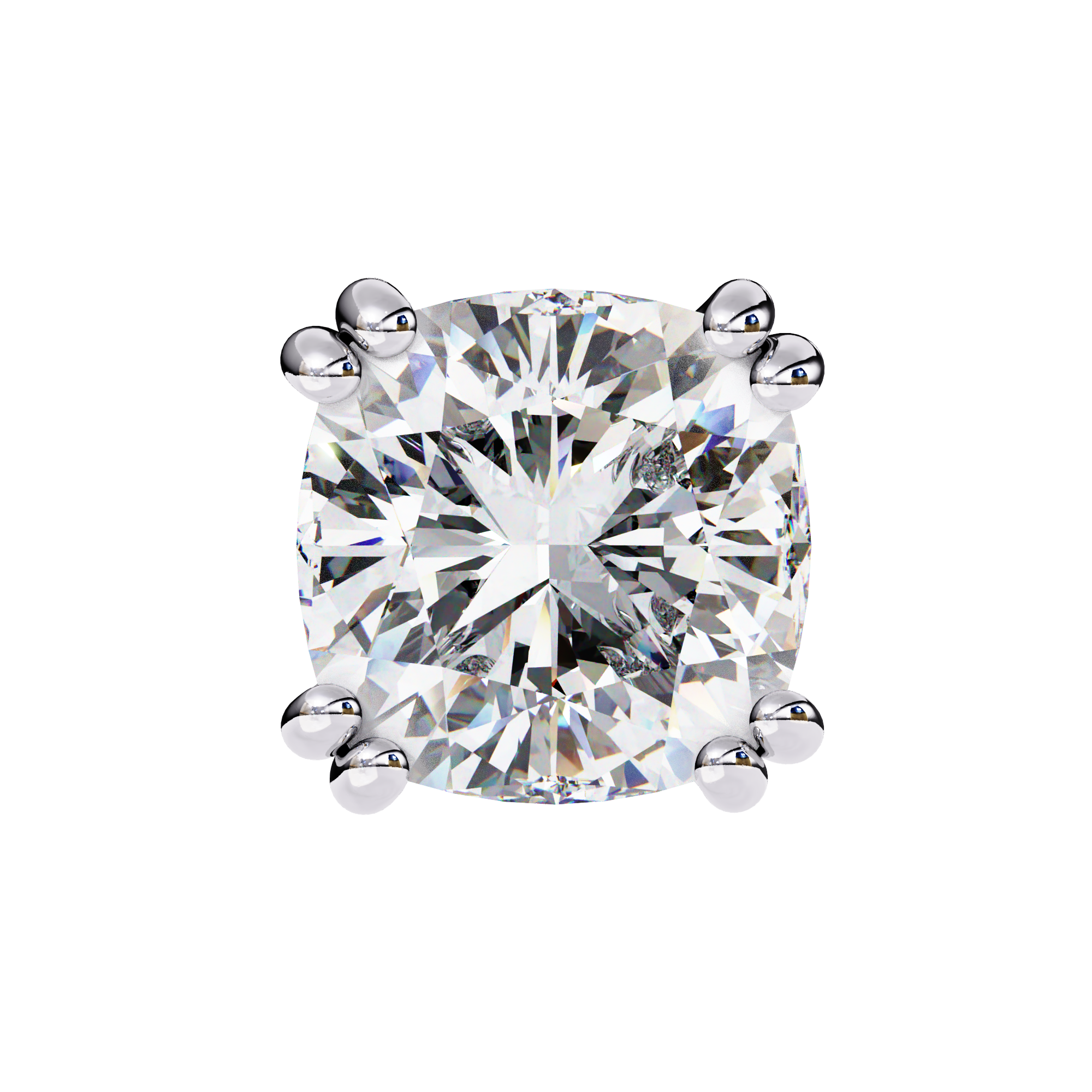 2.24 carat cushion square earring