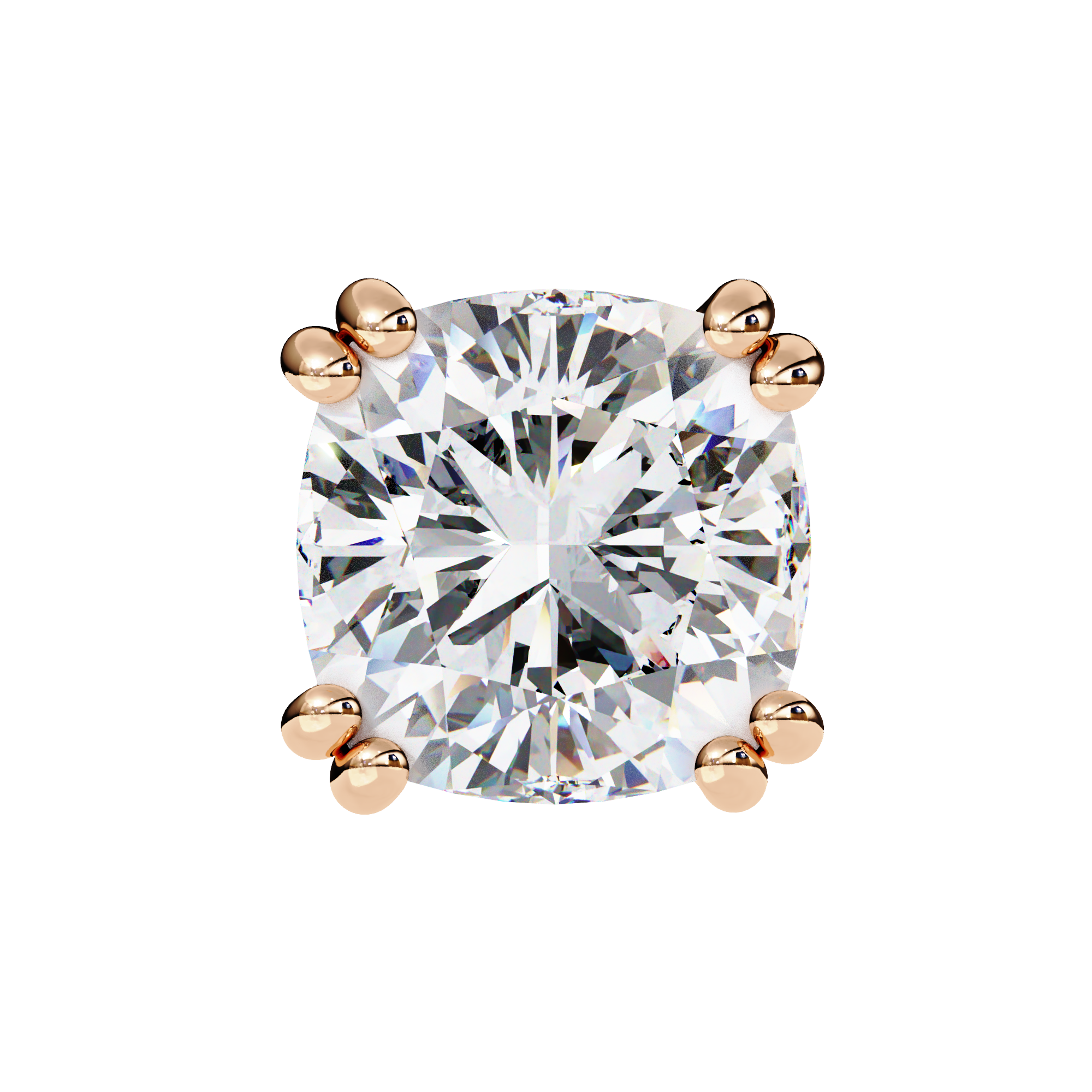 2.24 carat cushion square earring