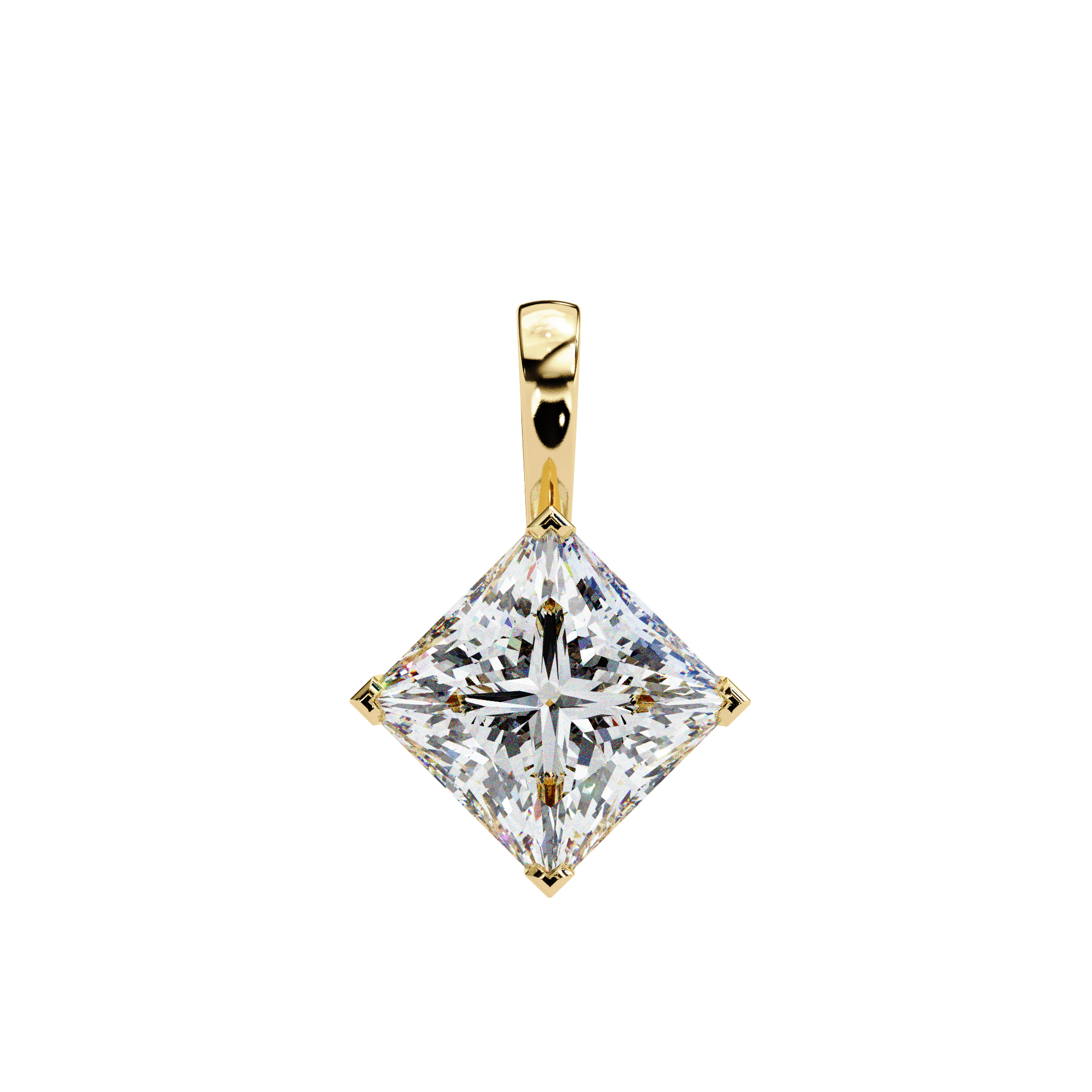 2.87 carat princess pendant 18K