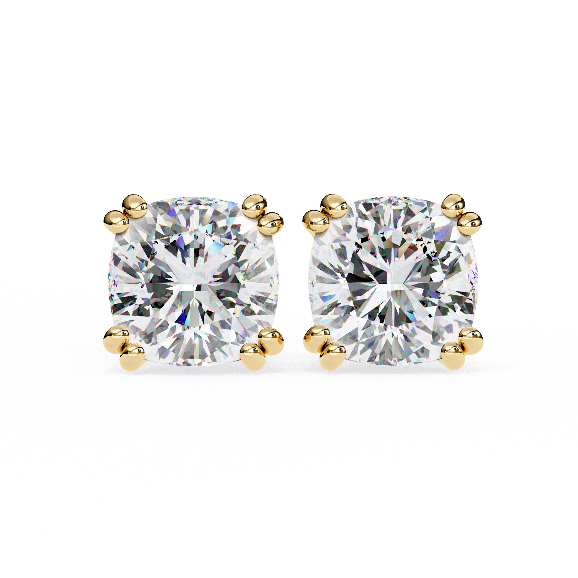 2.24 carat cushion square earring