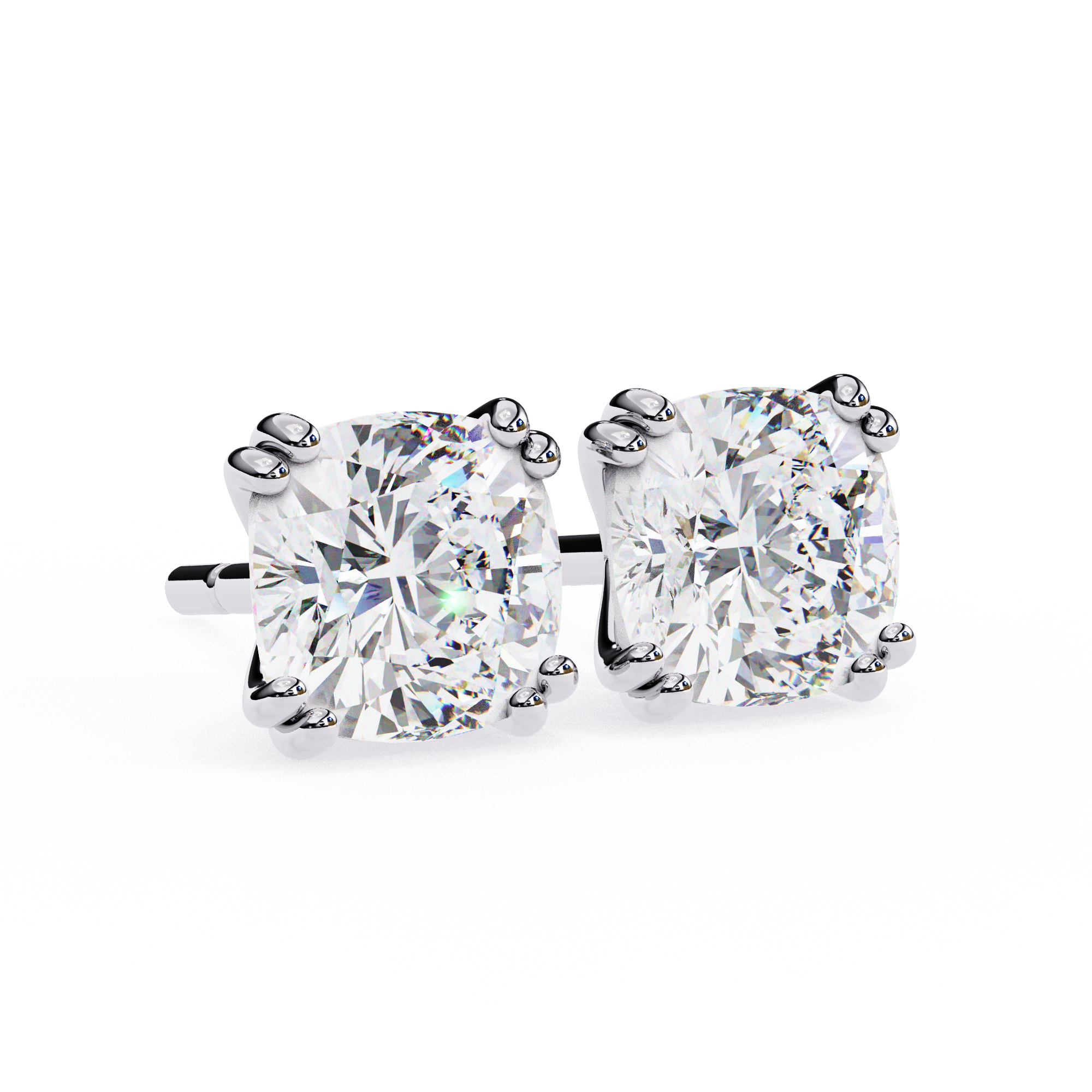 2.24 carat cushion square earring