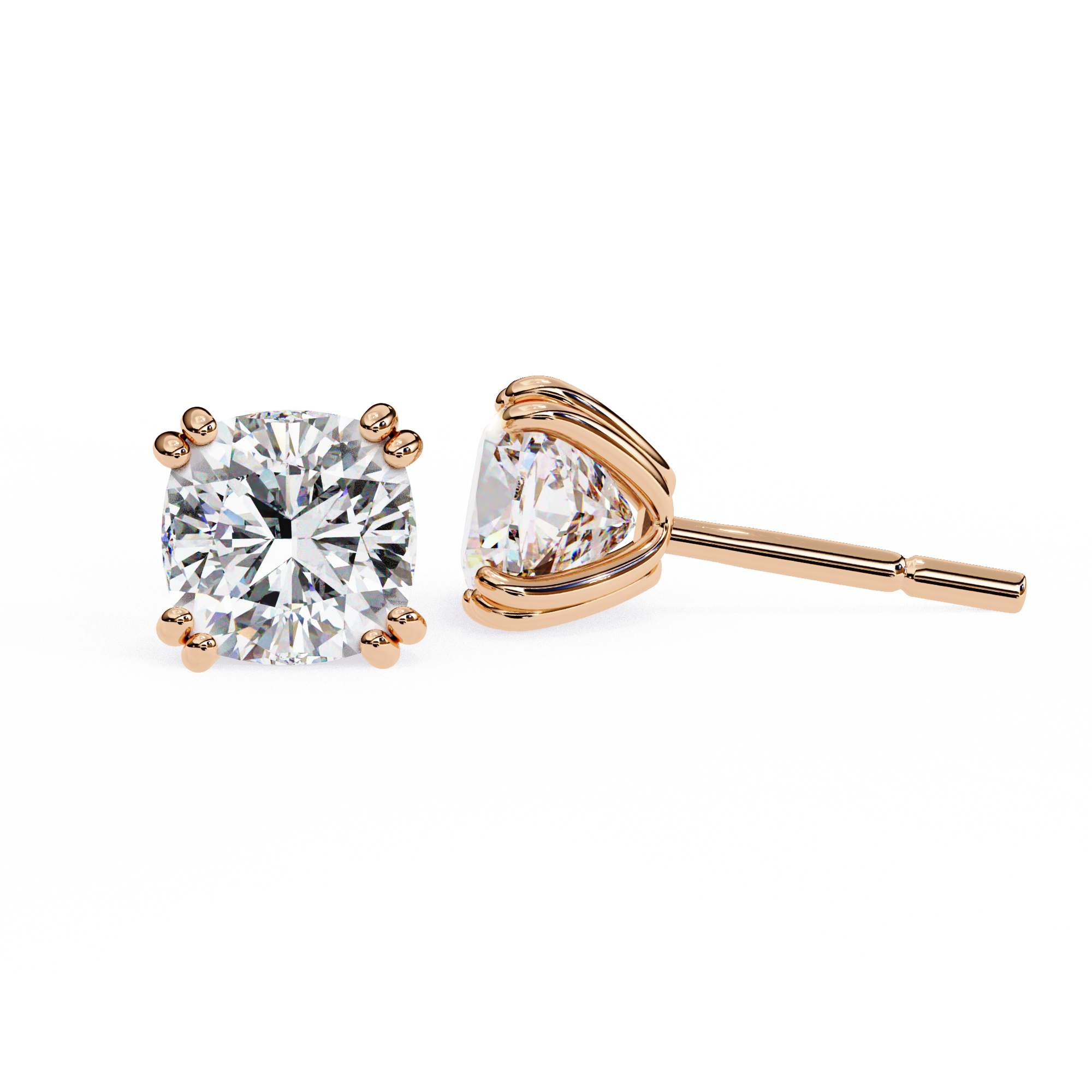 2.24 carat cushion square earring