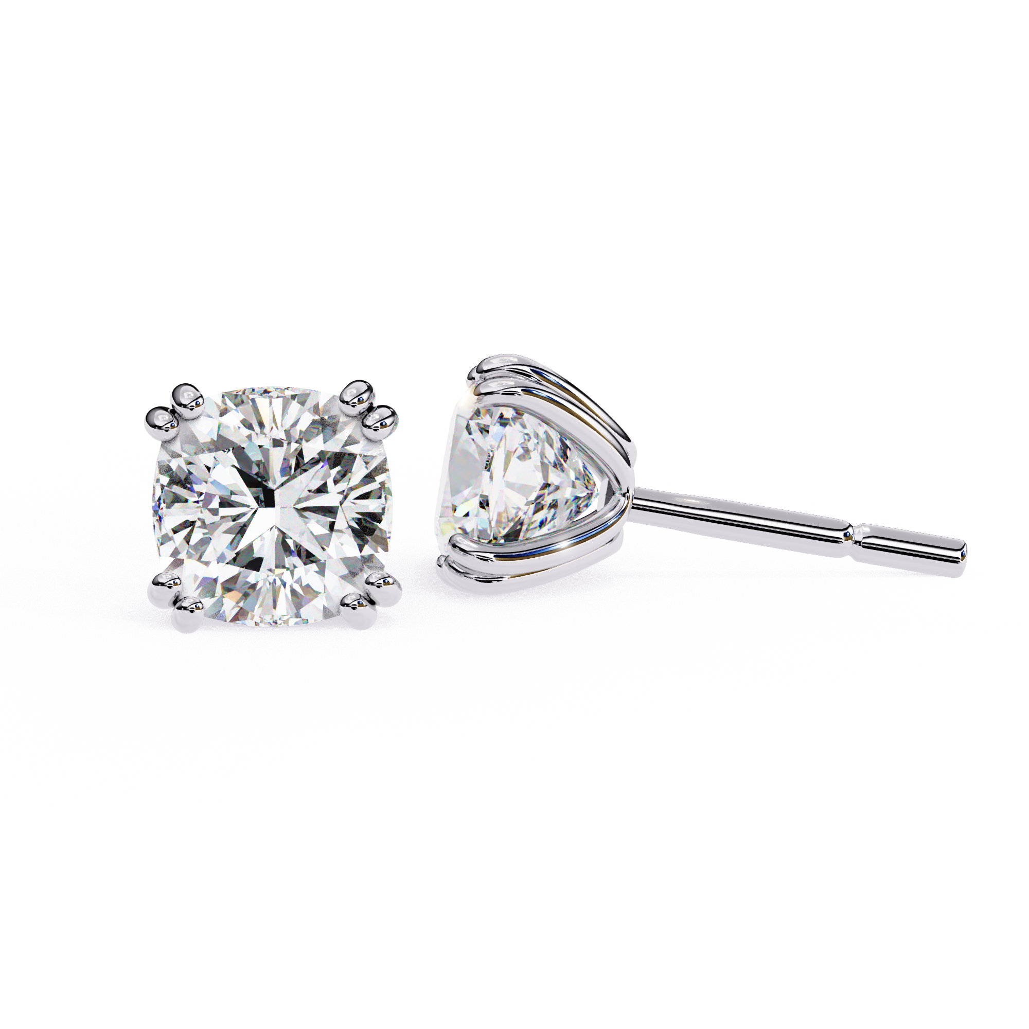 2.24 carat cushion square earring