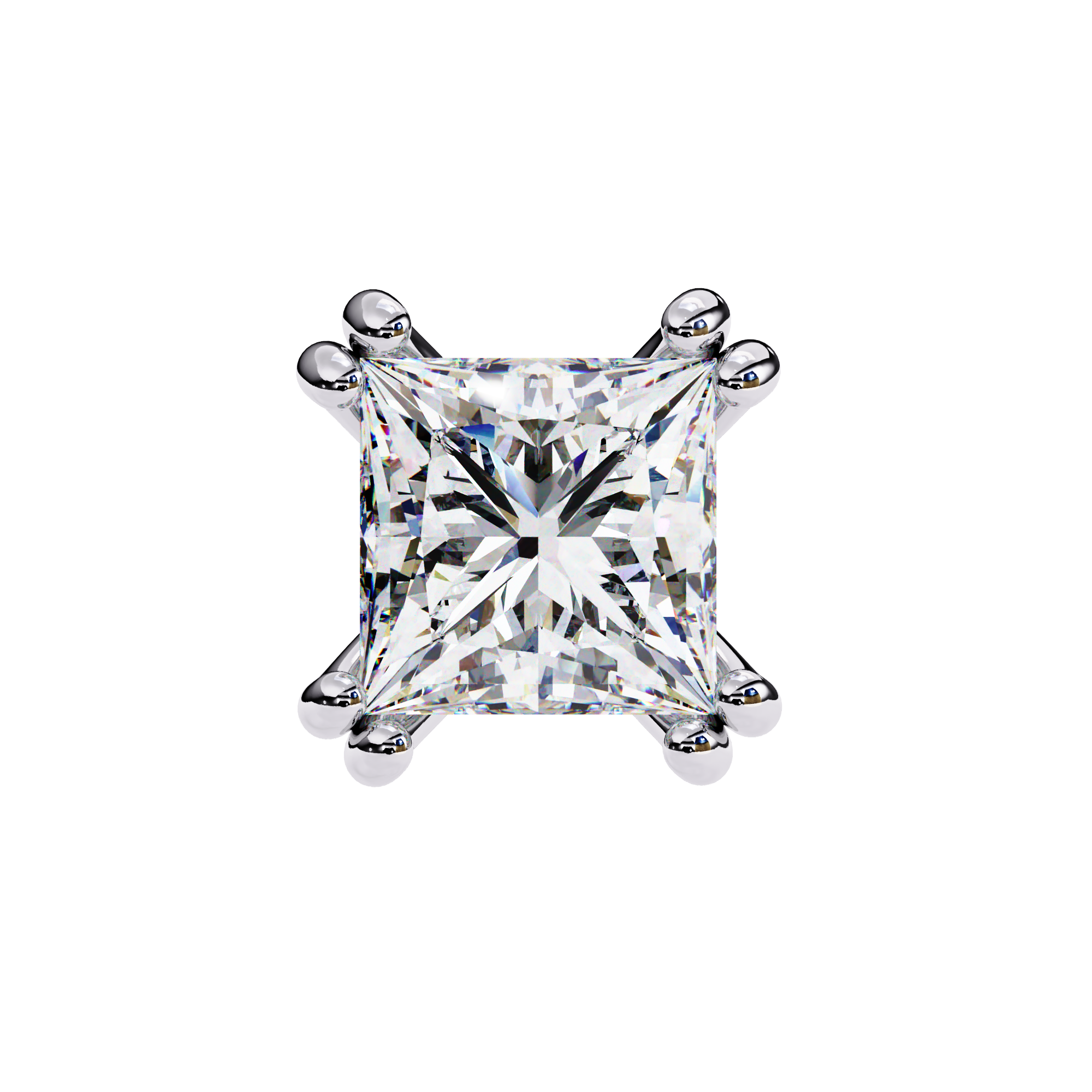 3.04 carat princess earring