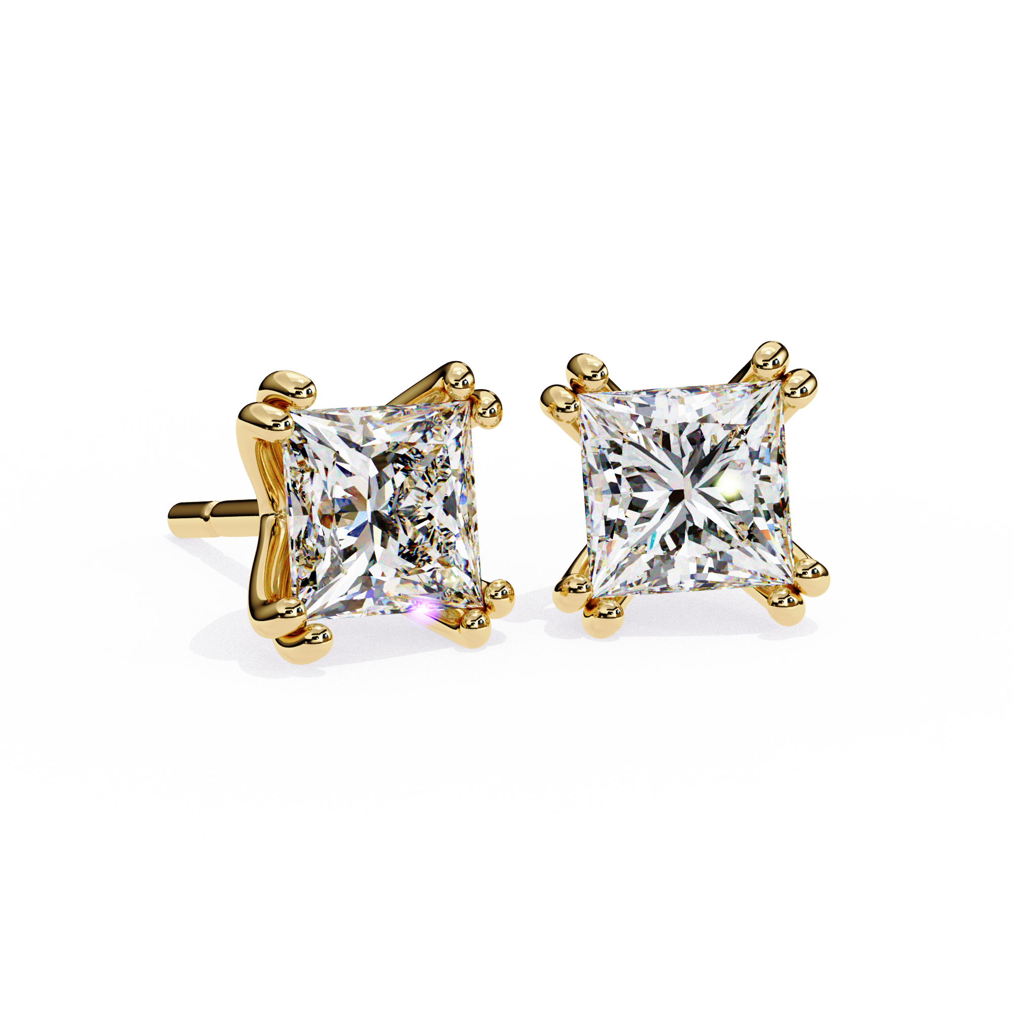 3.04 carat princess earring