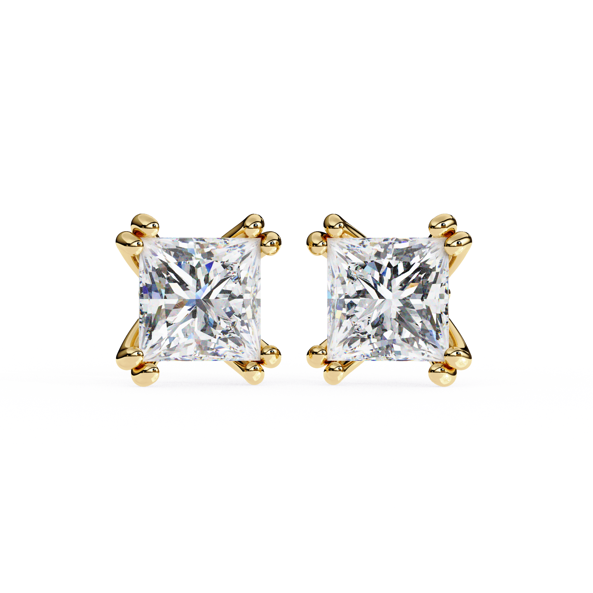 3.04 carat princess earring