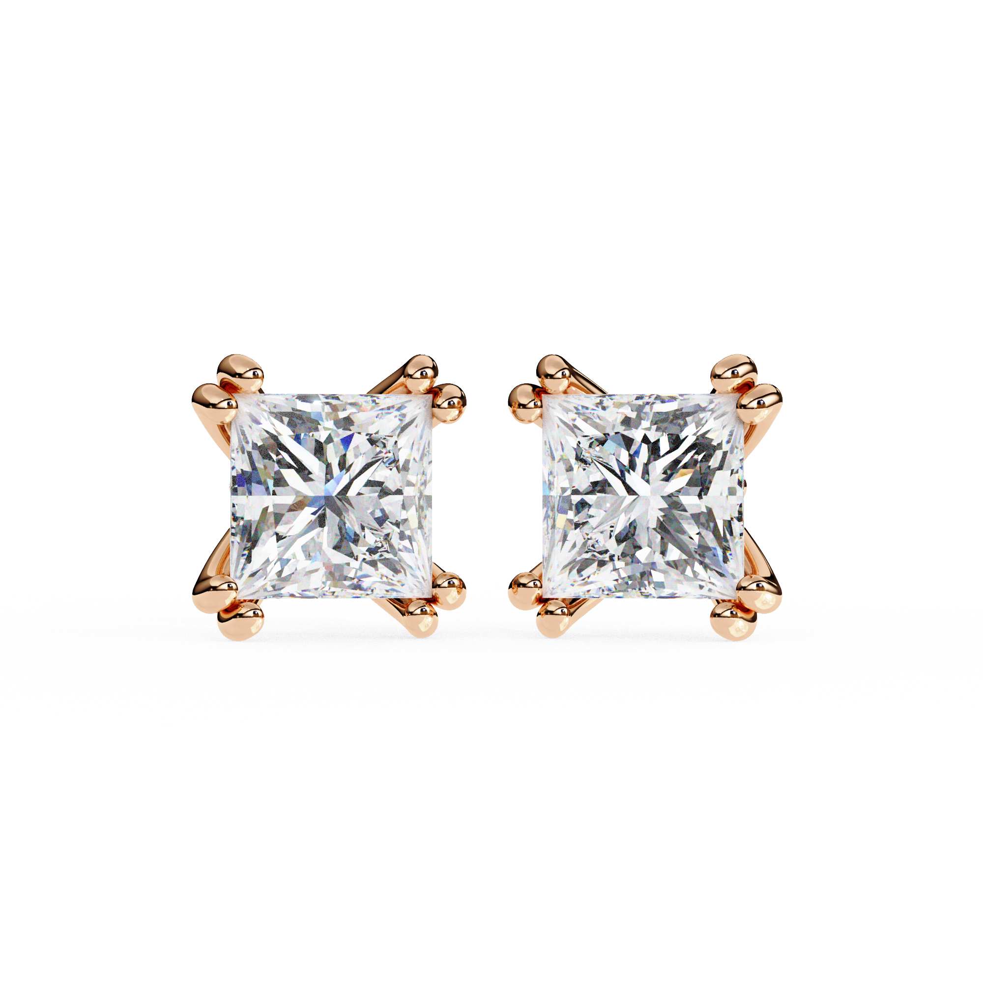 3.04 carat princess earring