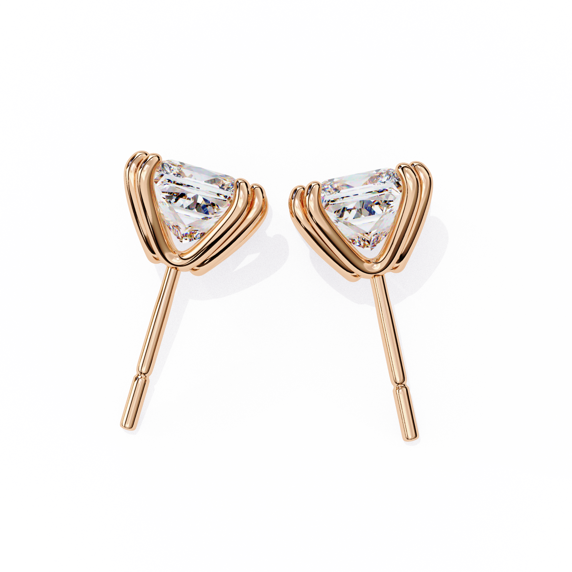 3.04 carat princess earring