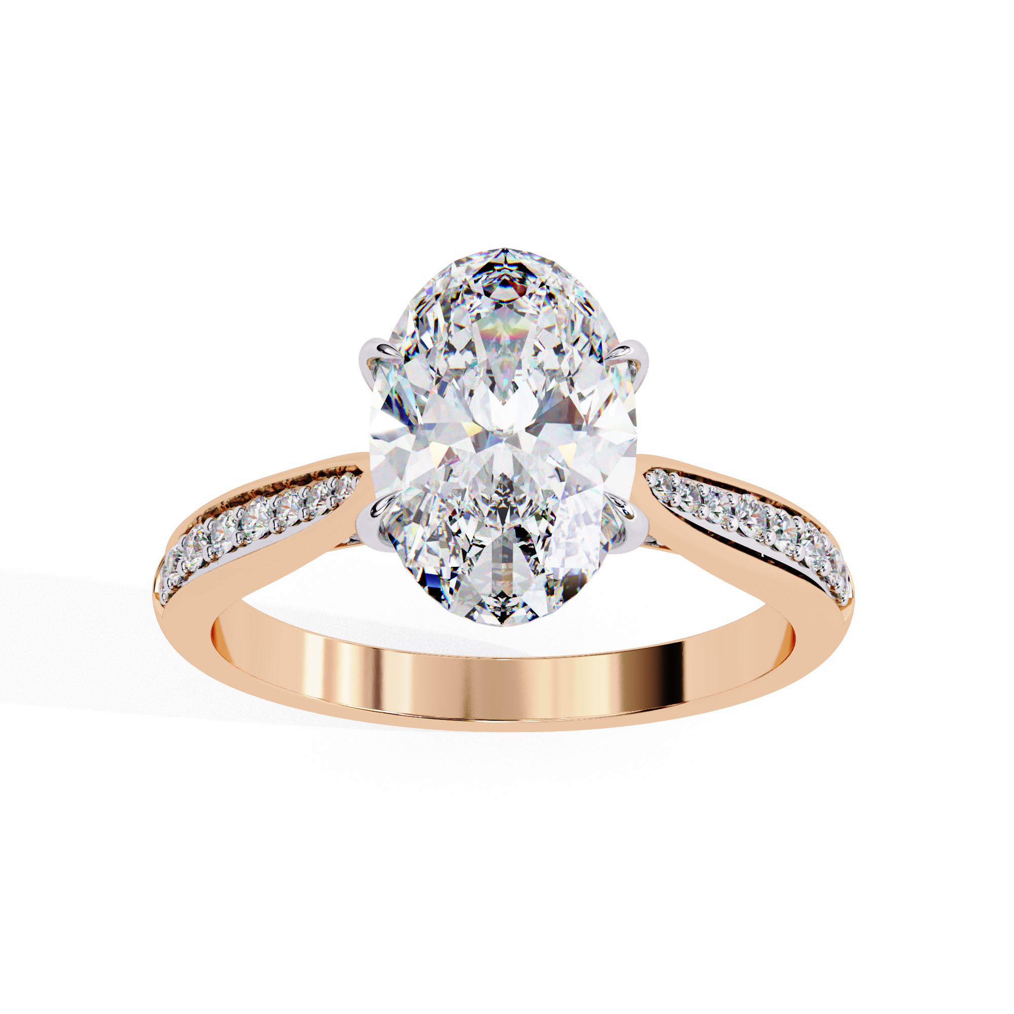 2.03 carat round oval rings