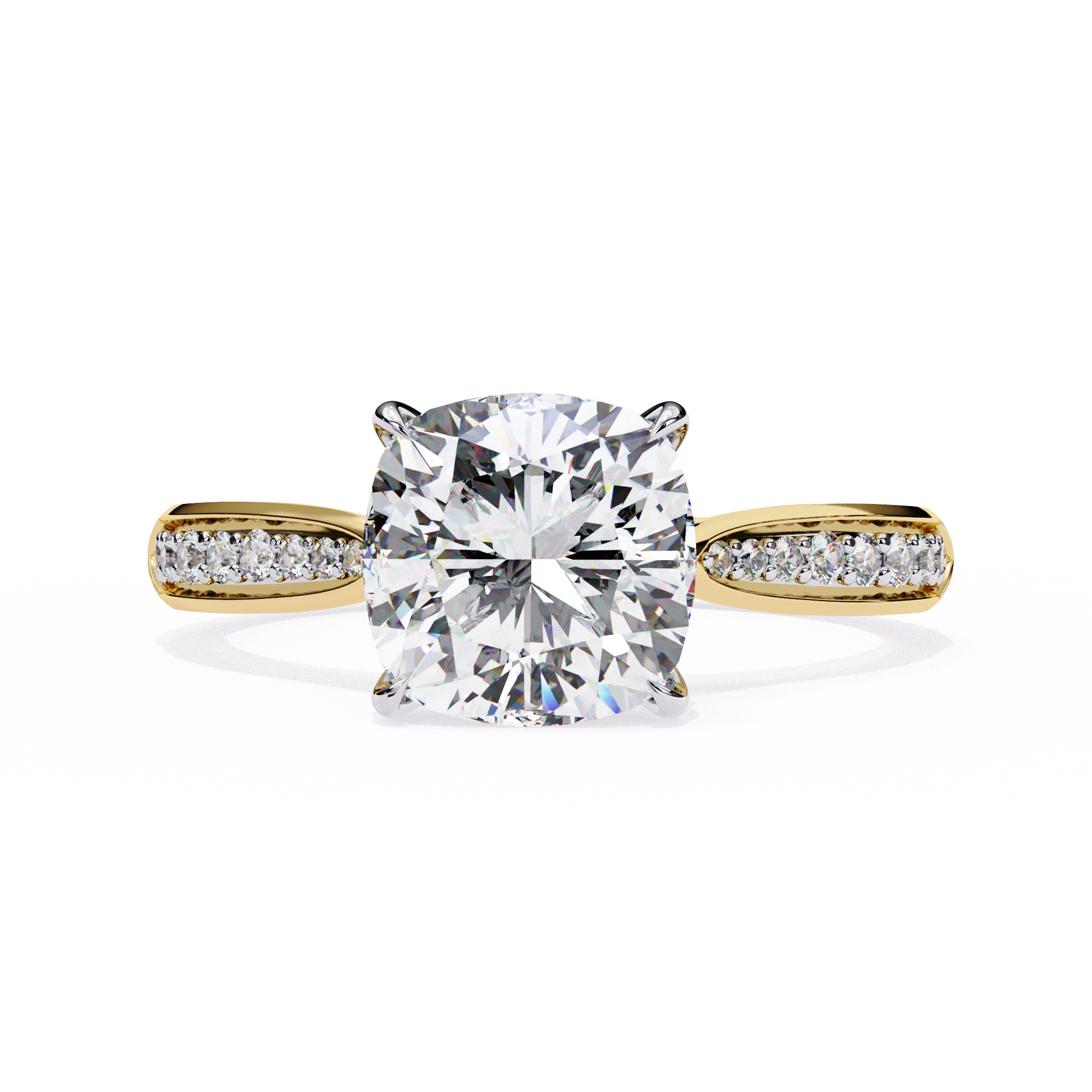 1.96 carat cushion square round rings