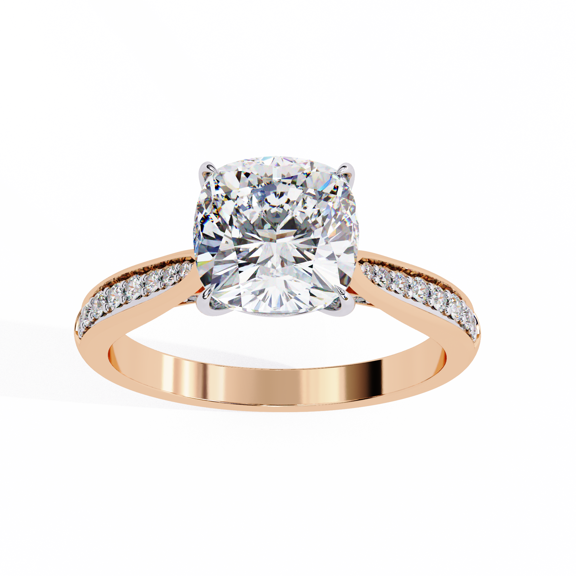 1.96 carat cushion square round rings