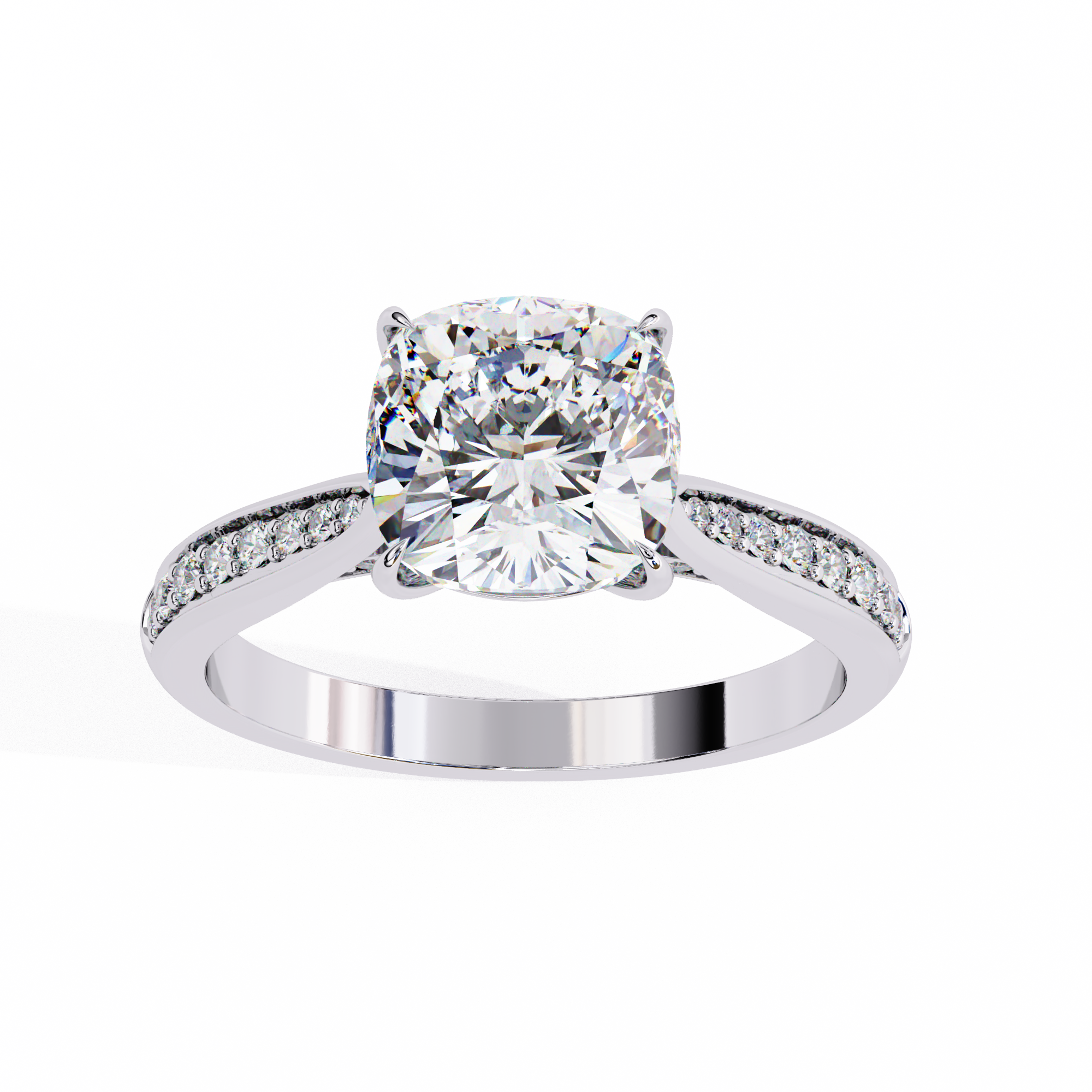 1.96 carat cushion square round rings