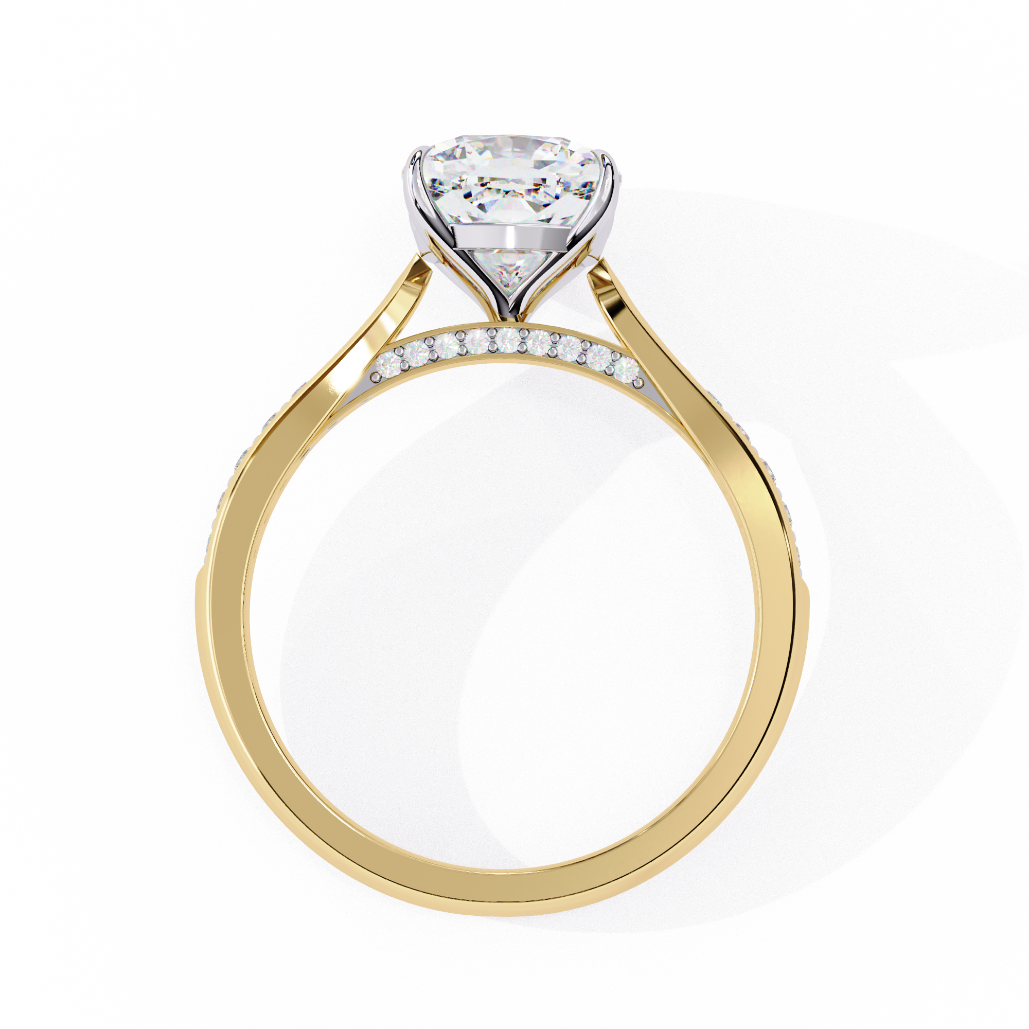 1.96 carat cushion square round rings