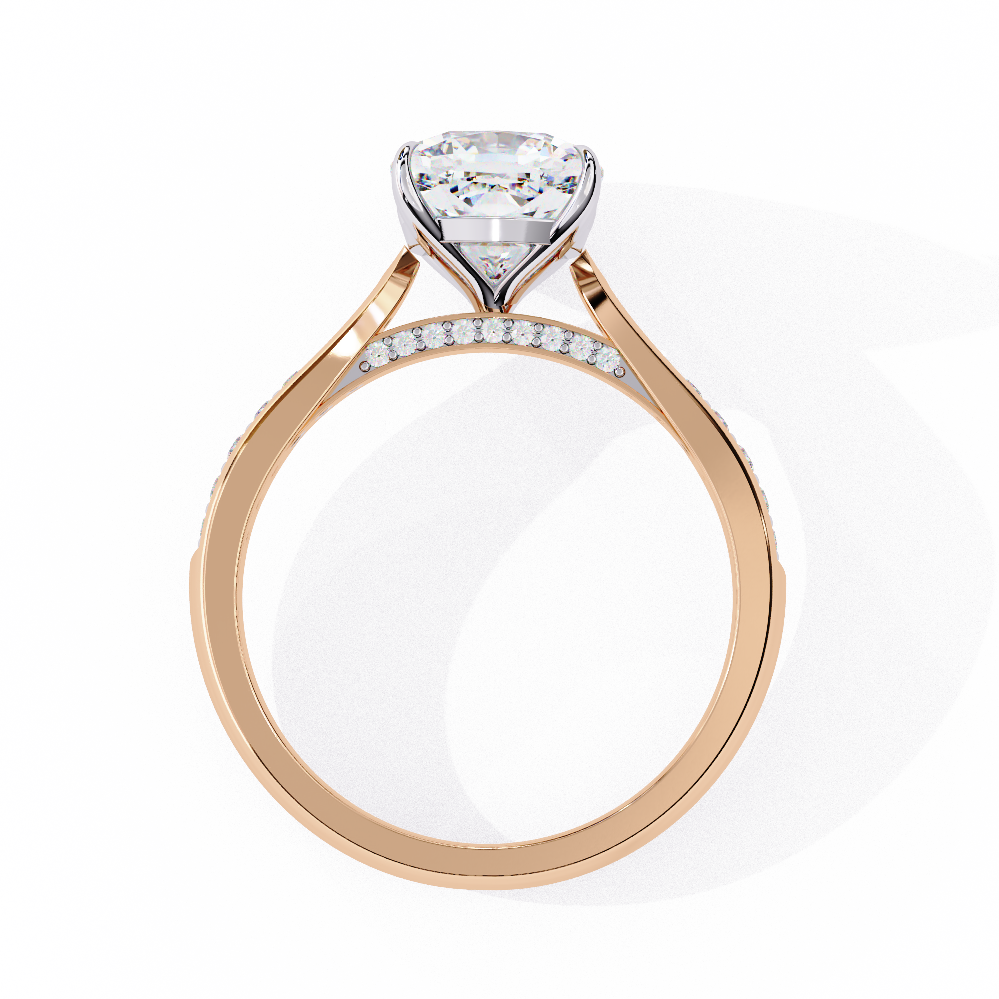 1.96 carat cushion square round rings