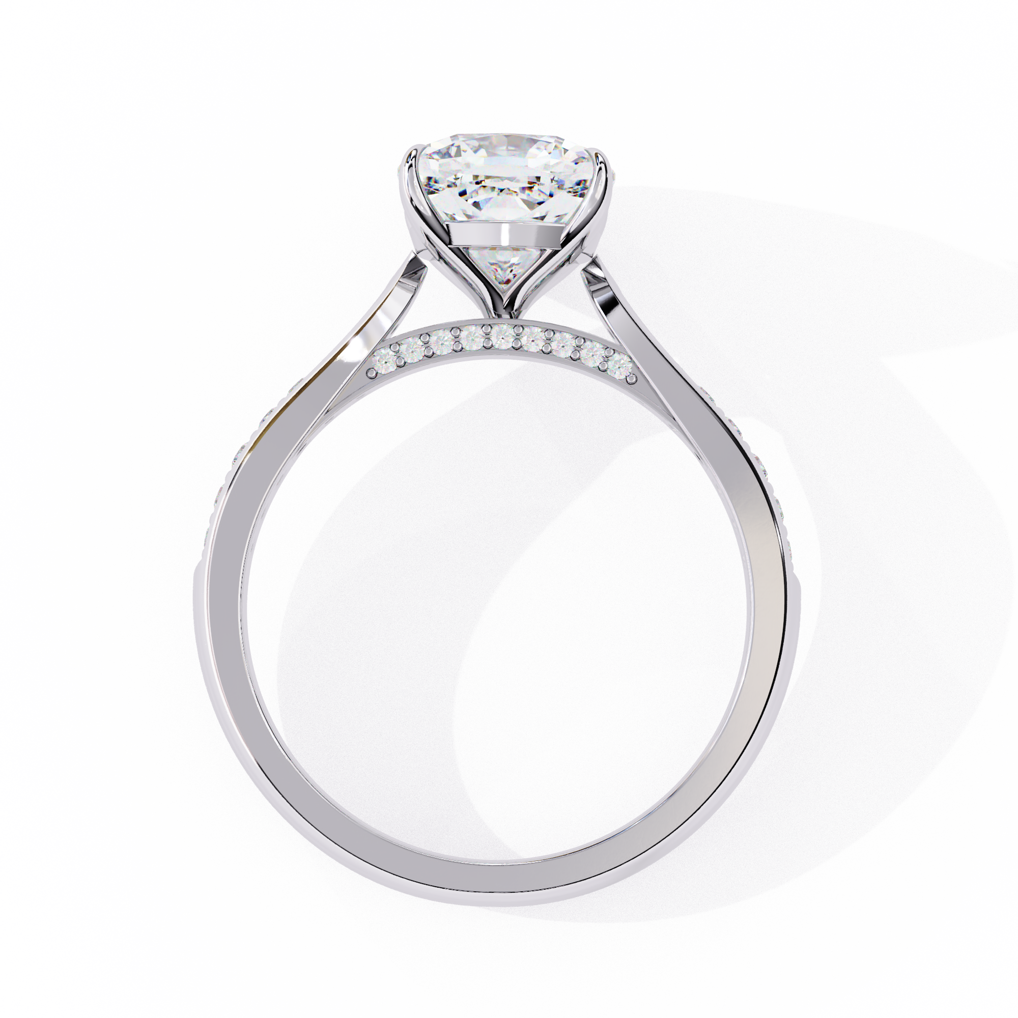 1.96 carat cushion square round rings