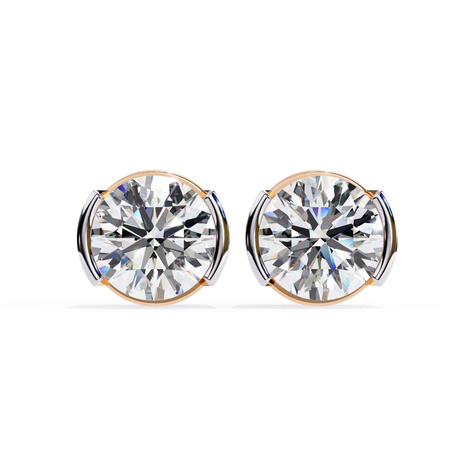 2.57 carat round earring