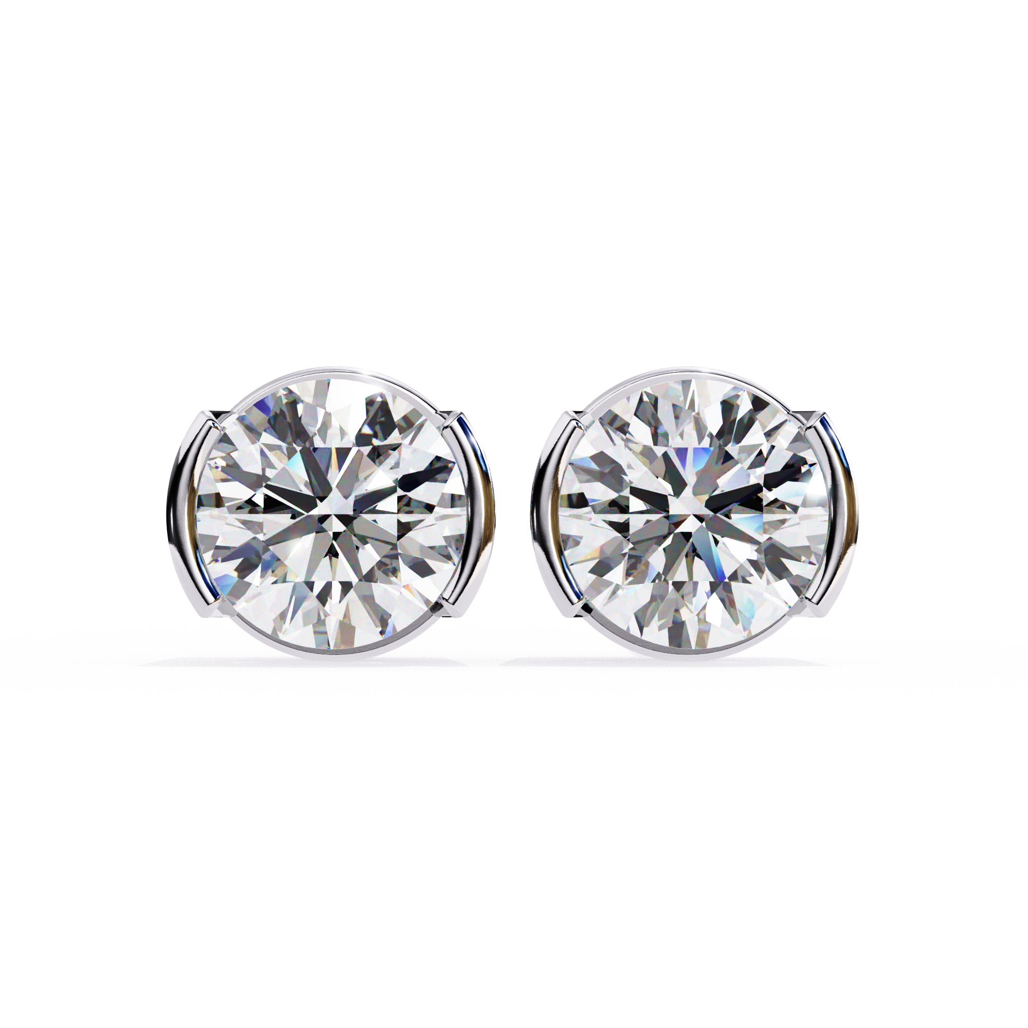 2.57 carat round earring 18K