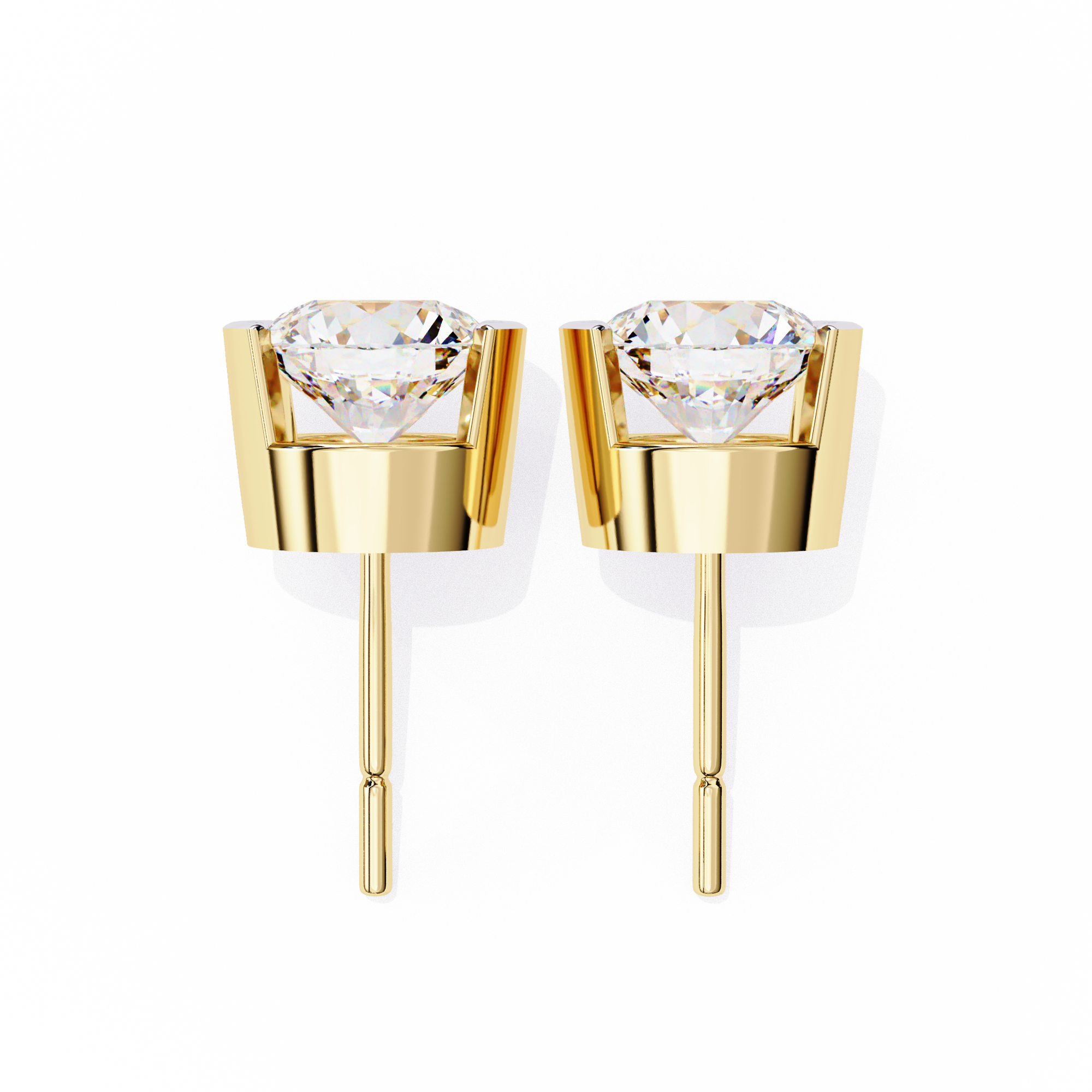 2.57 carat round earring 18K