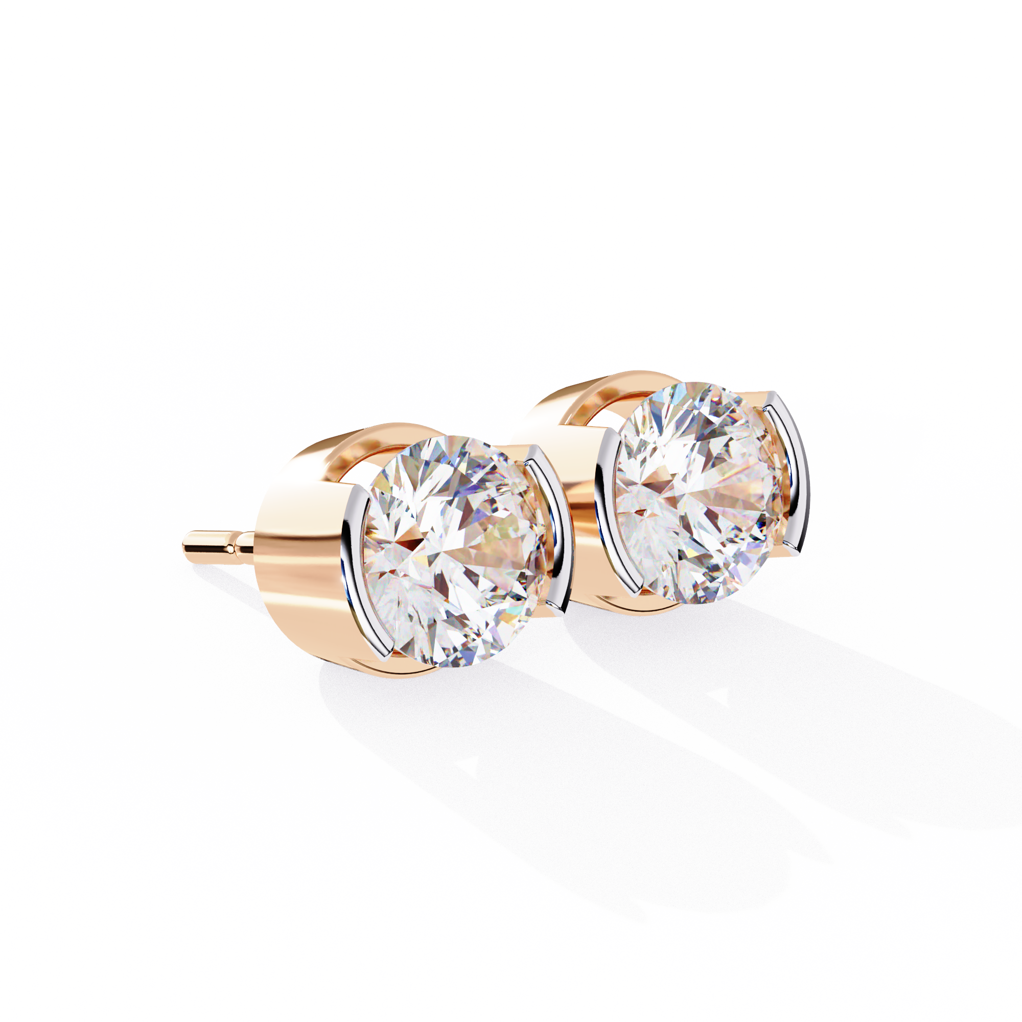 2.57 carat round earring