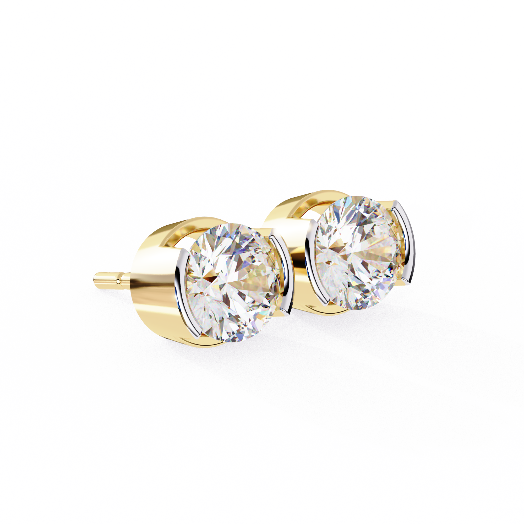 2.57 carat round earring 18K