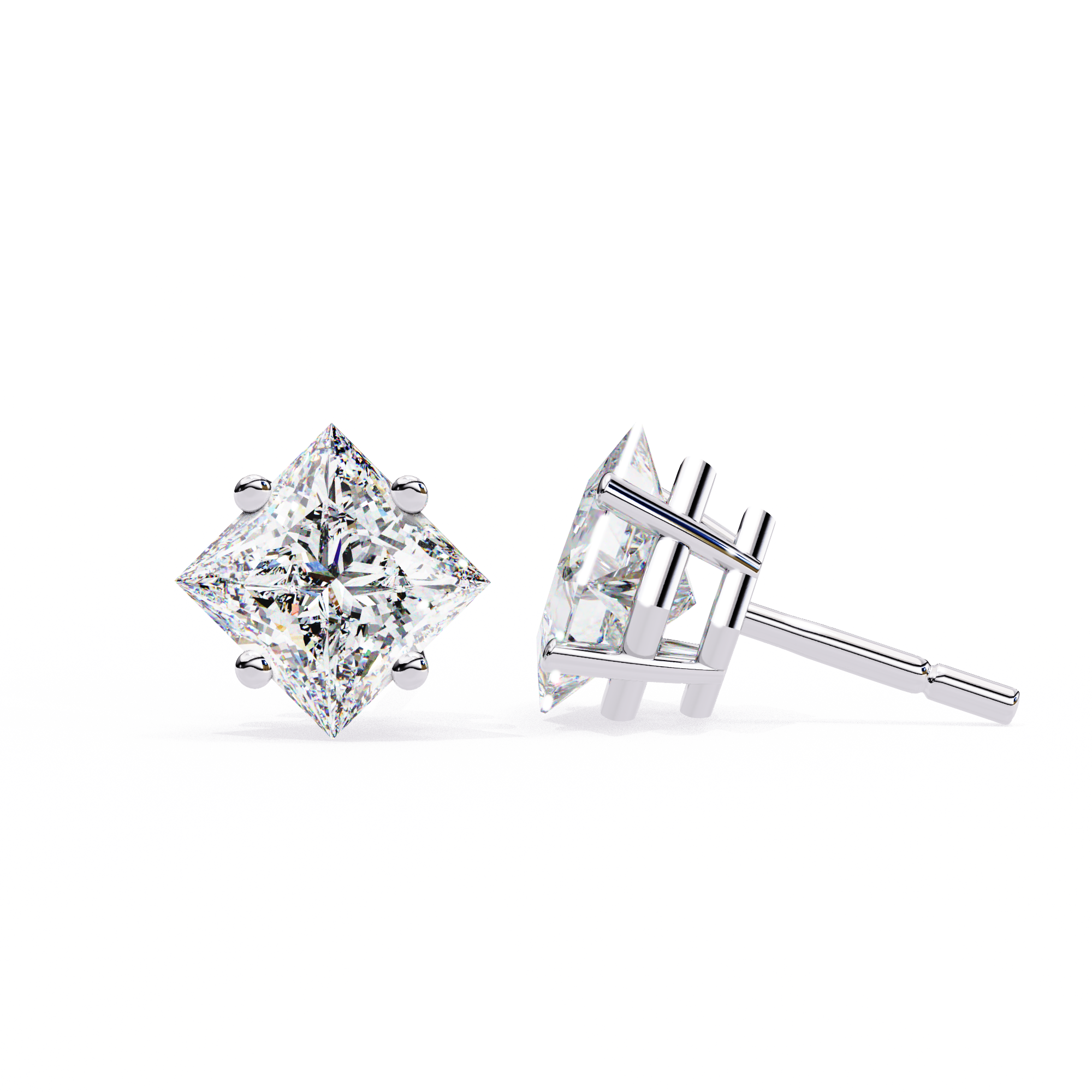 2.39 carat princess earring