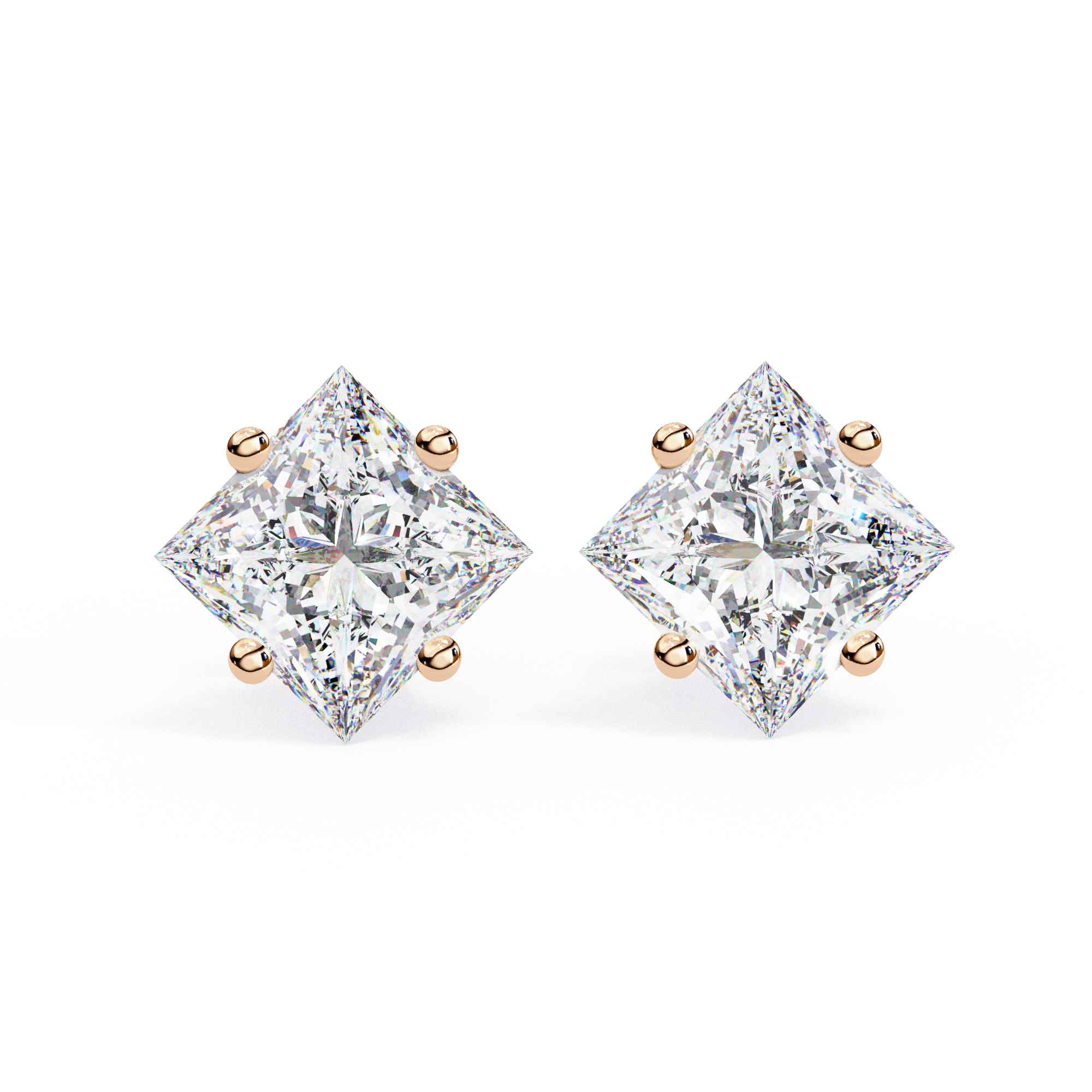 2.39 carat princess earring