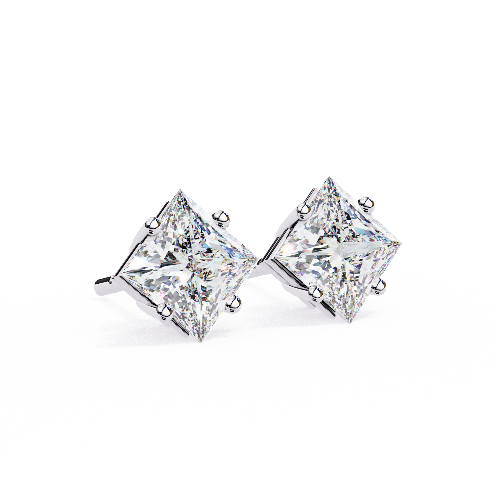 2.39 carat princess earring