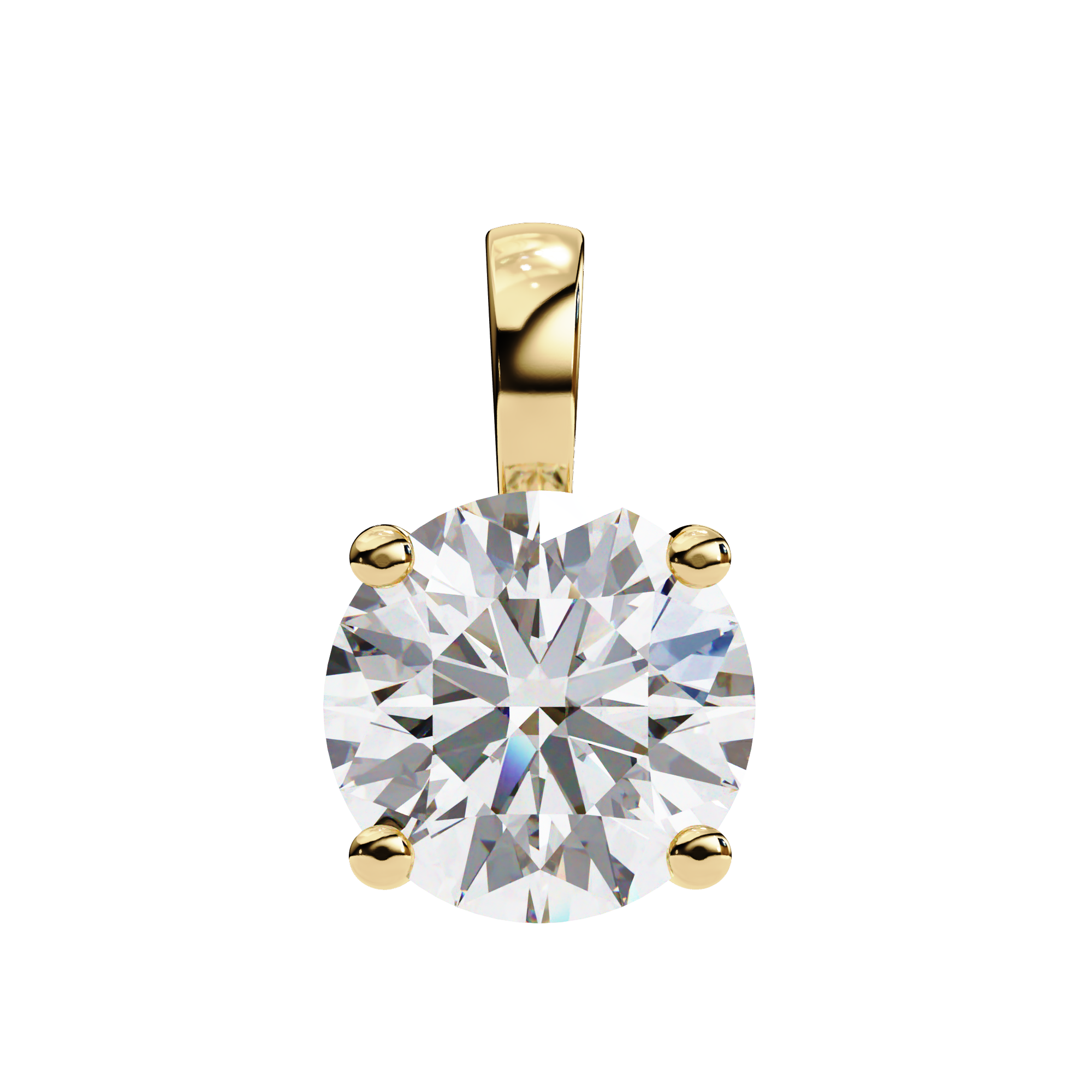 3.01 carat cushion square pendant 18K