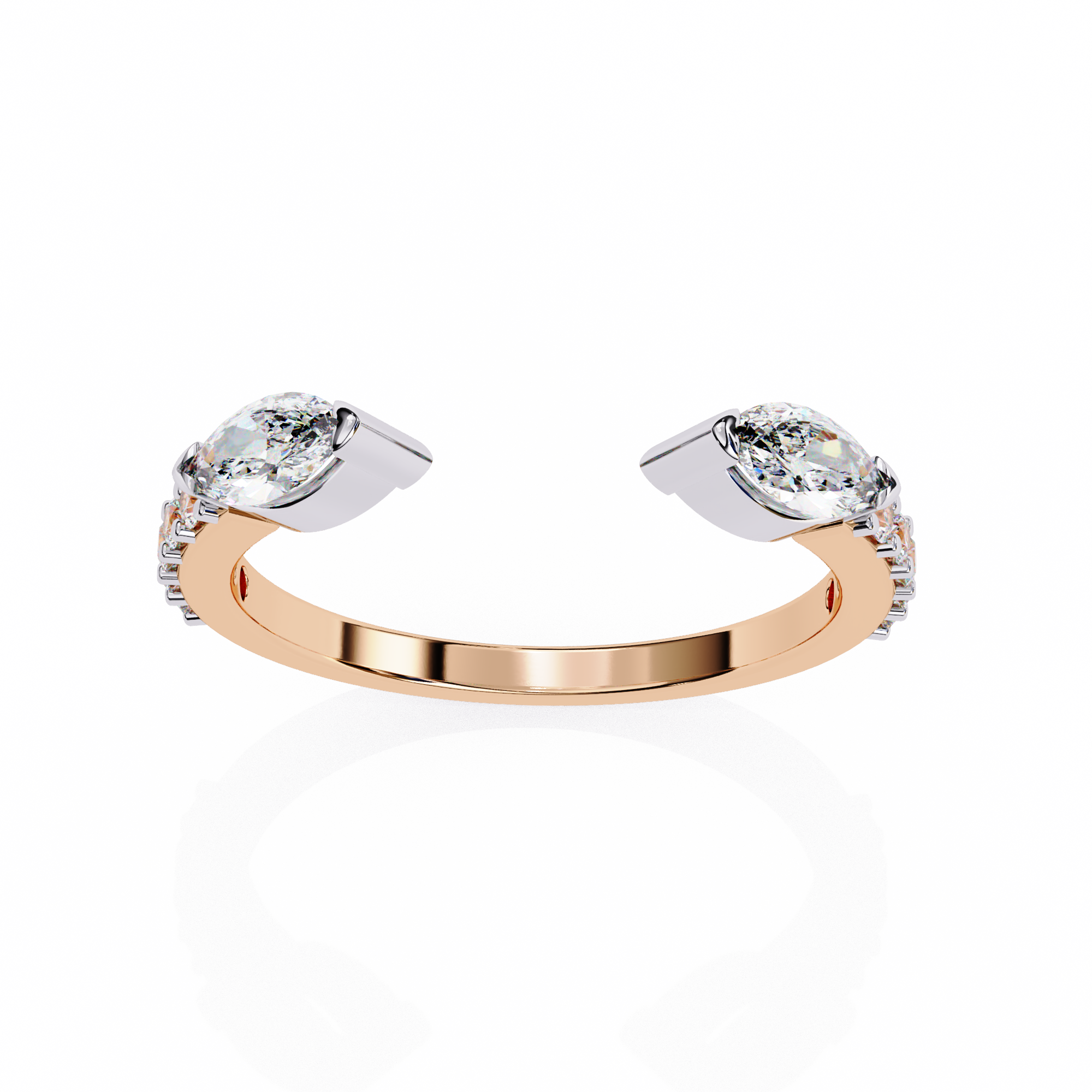 0.47 Carat Marquise Round Diamond Band