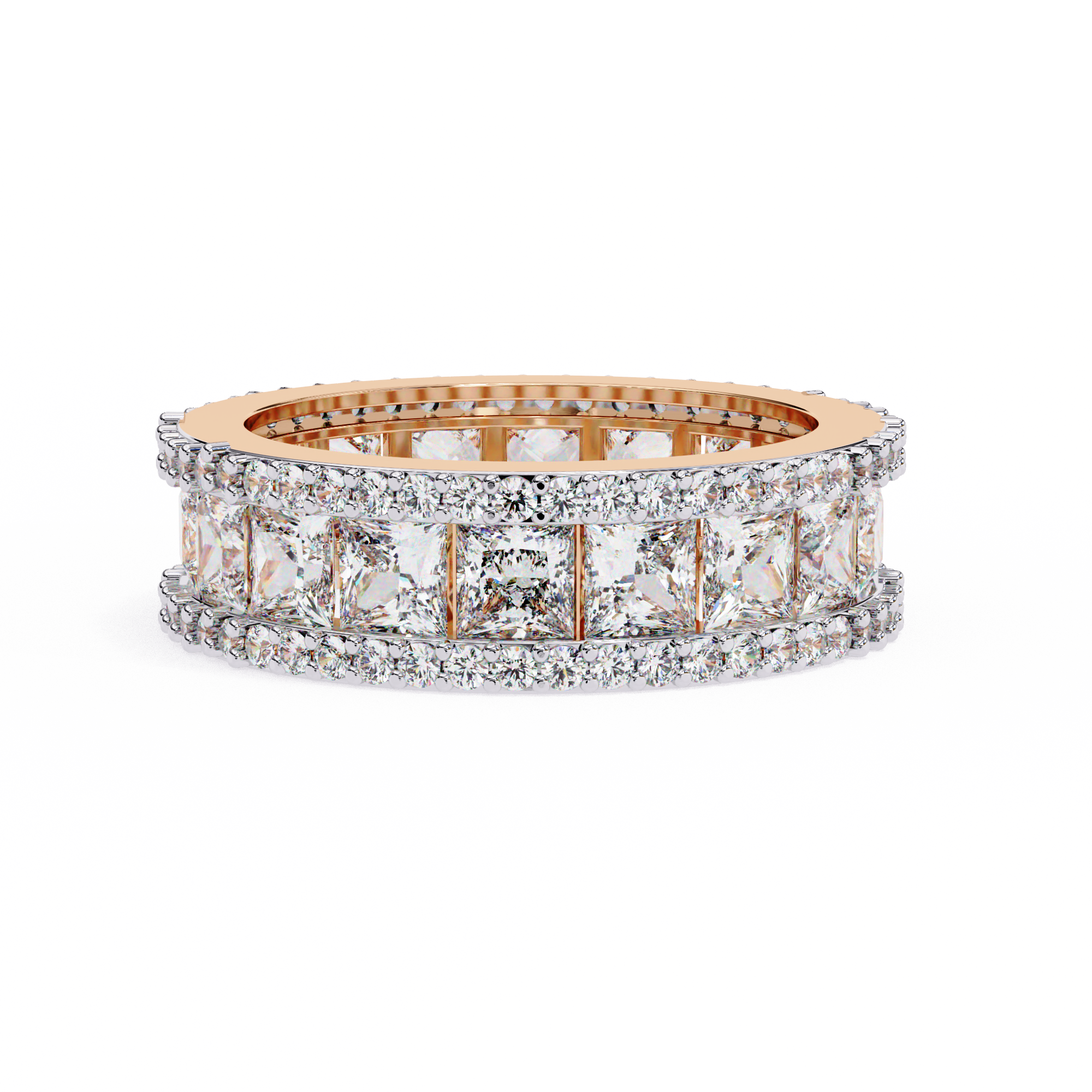 3.54 Carat Princess Round Band