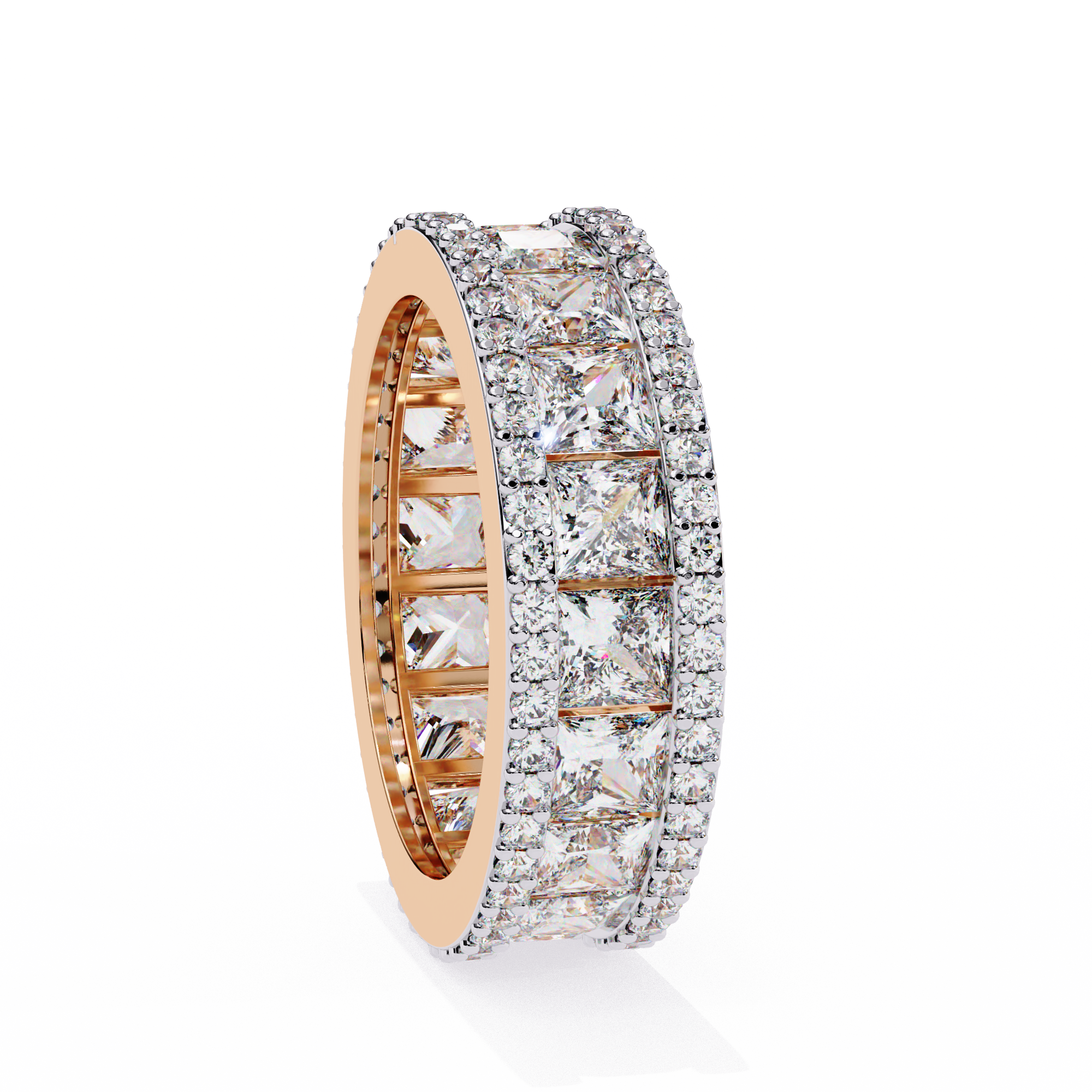 3.54 Carat Princess Round Band