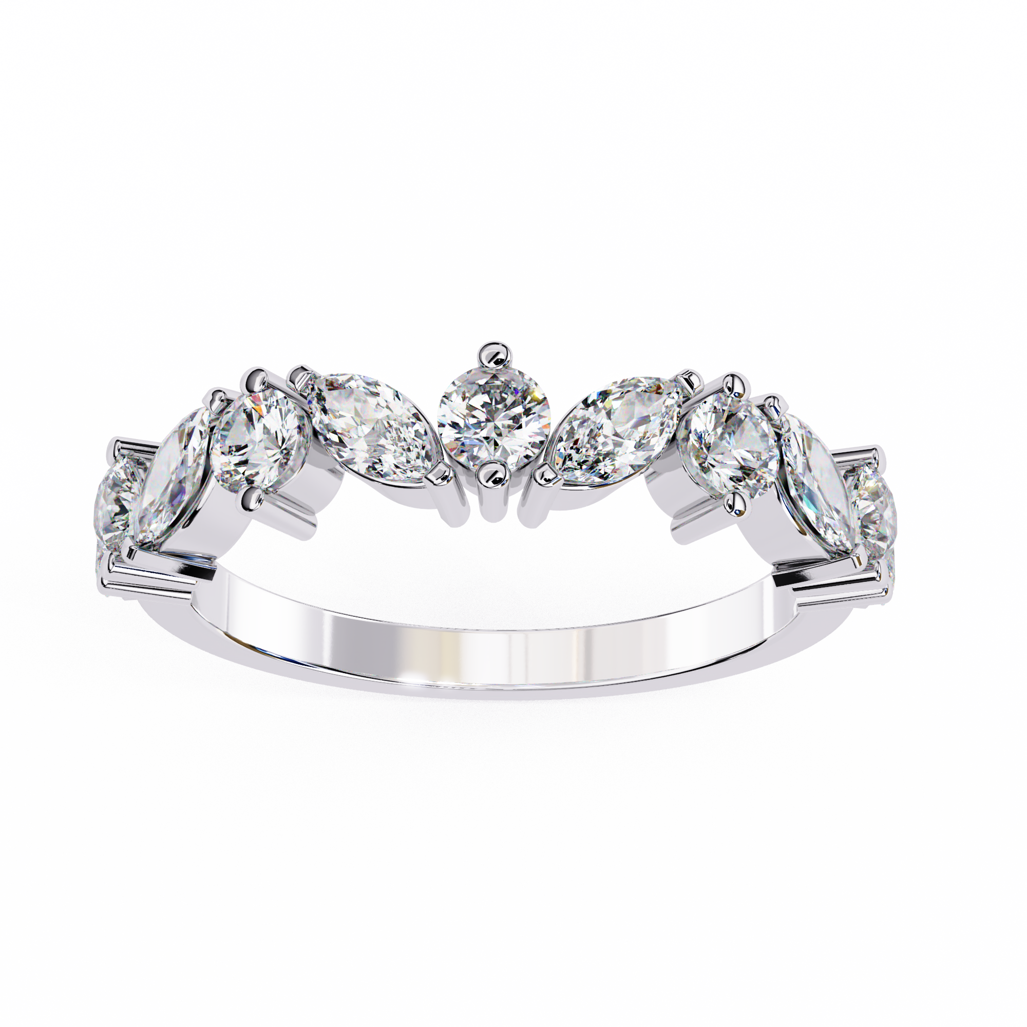 0.9 Carat marquise round band