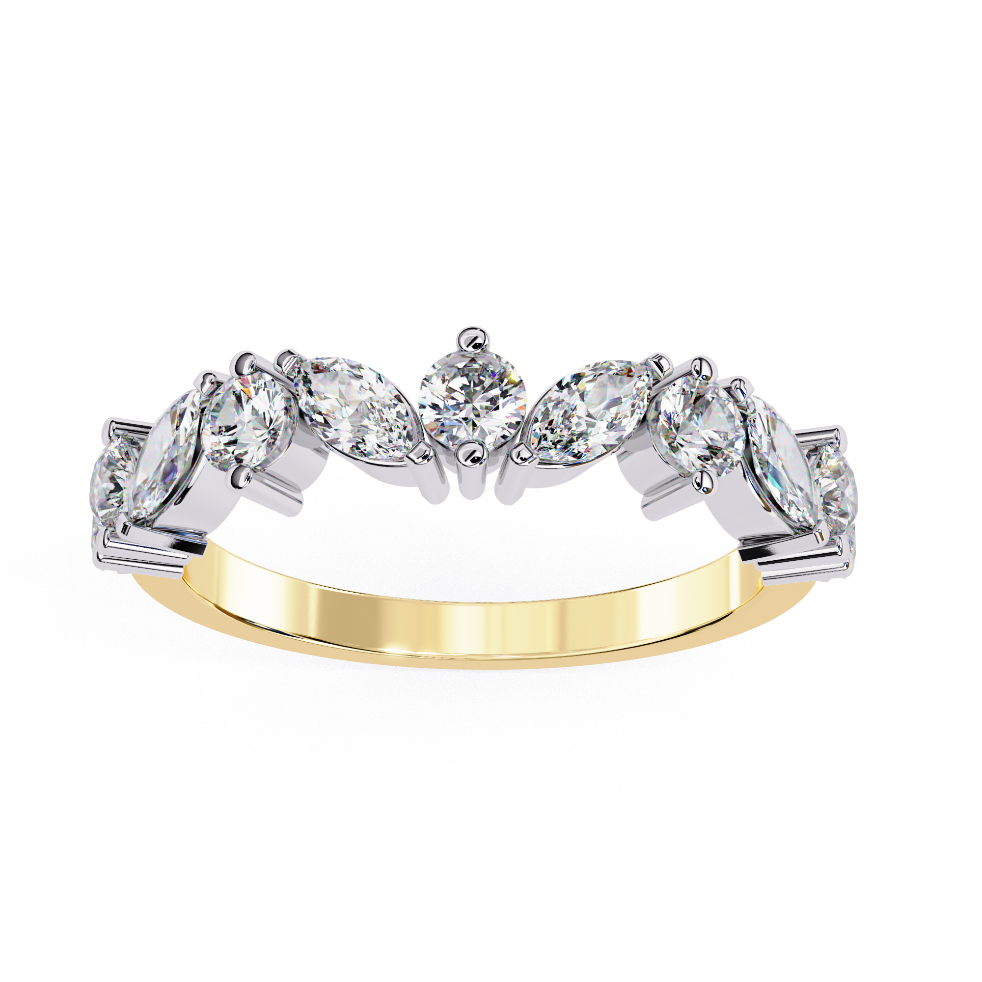 0.9 Carat marquise round band