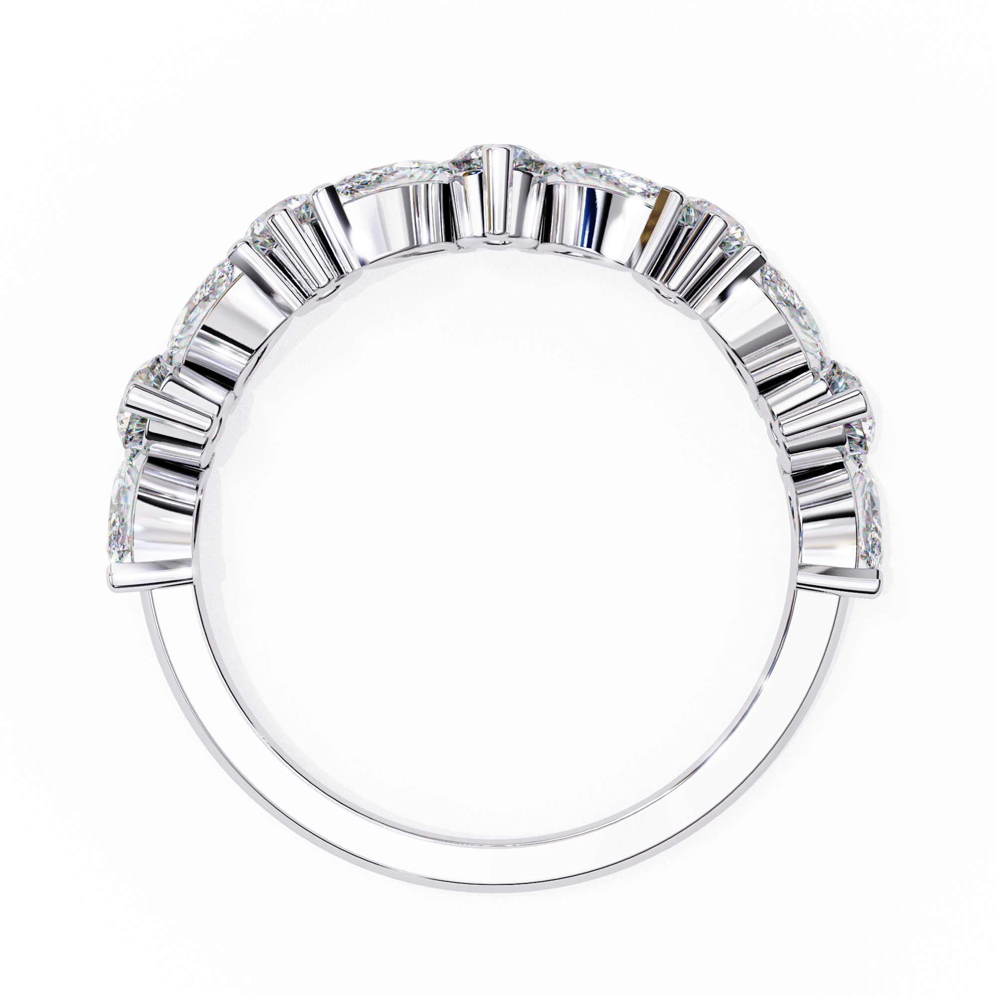 0.9 Carat marquise round band