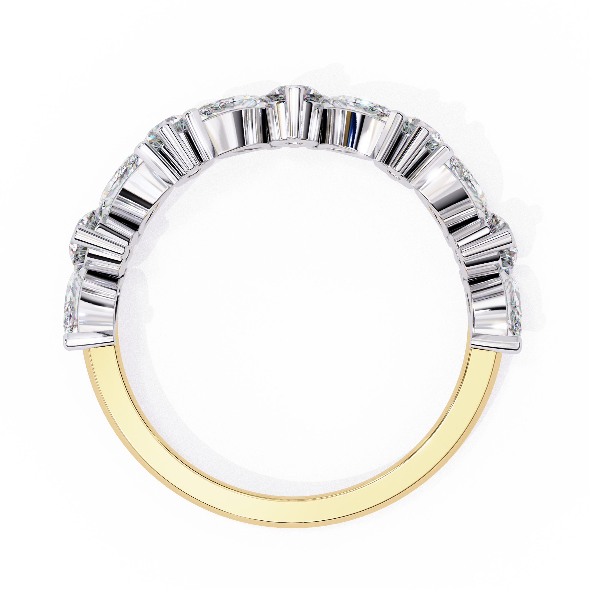 0.9 Carat marquise round band