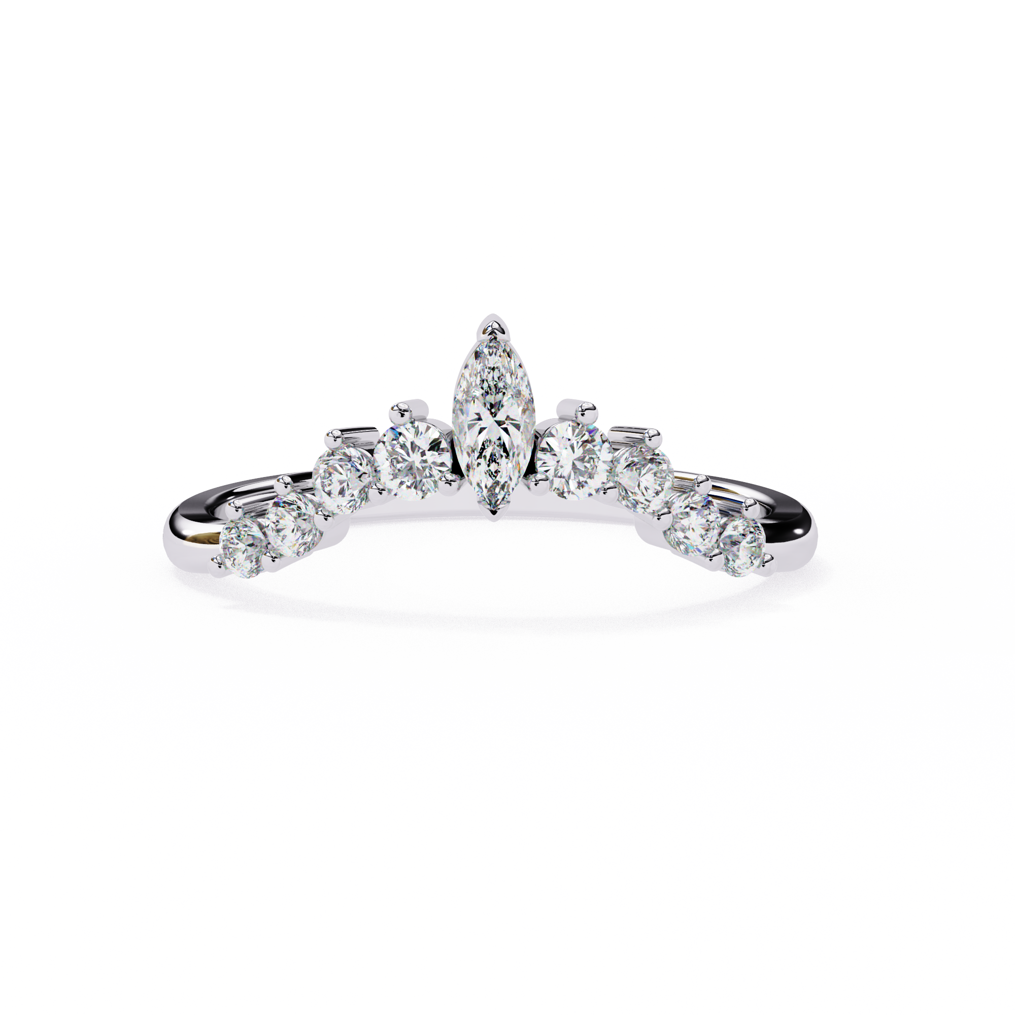 0.38 carat marquise round band