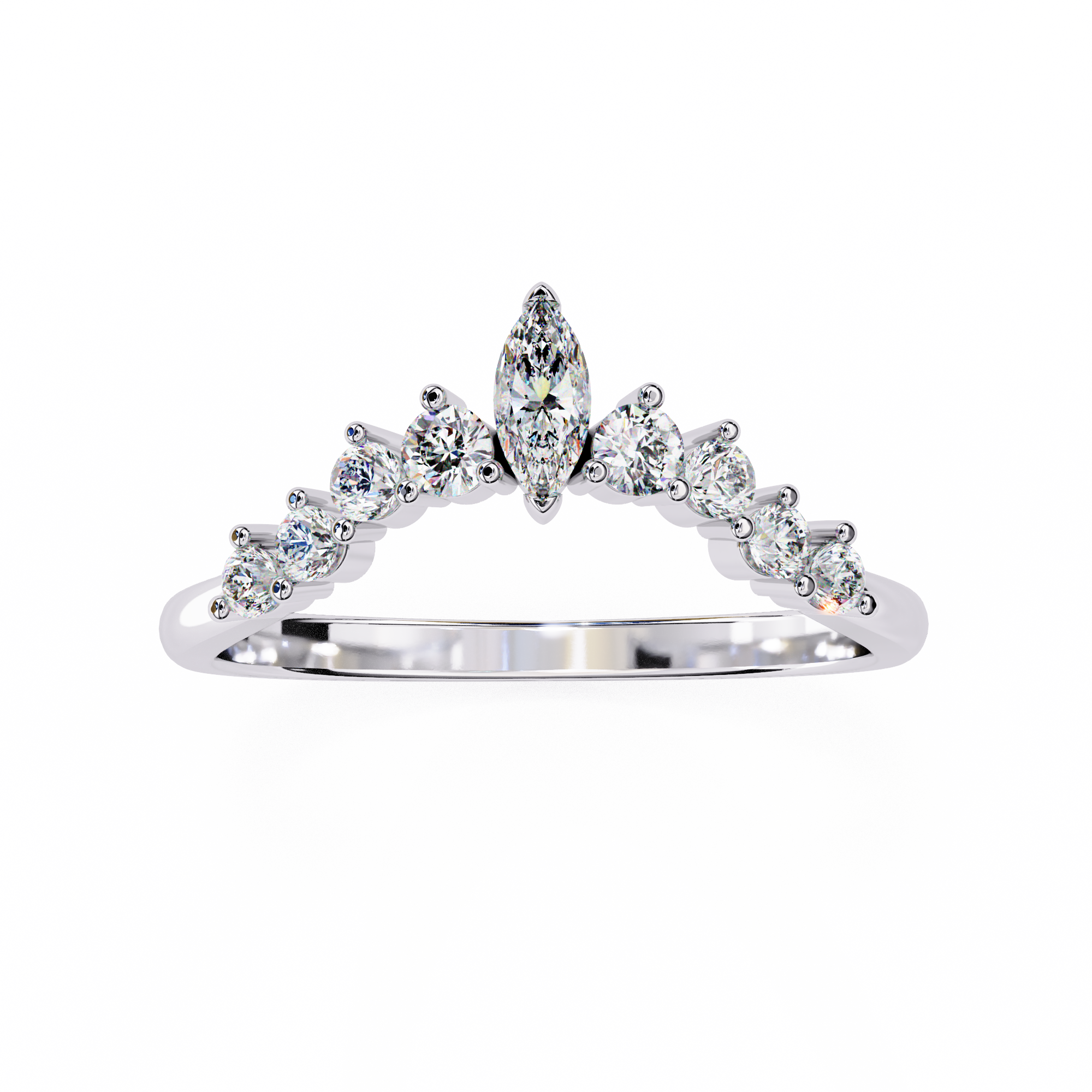 0.38 carat marquise round band