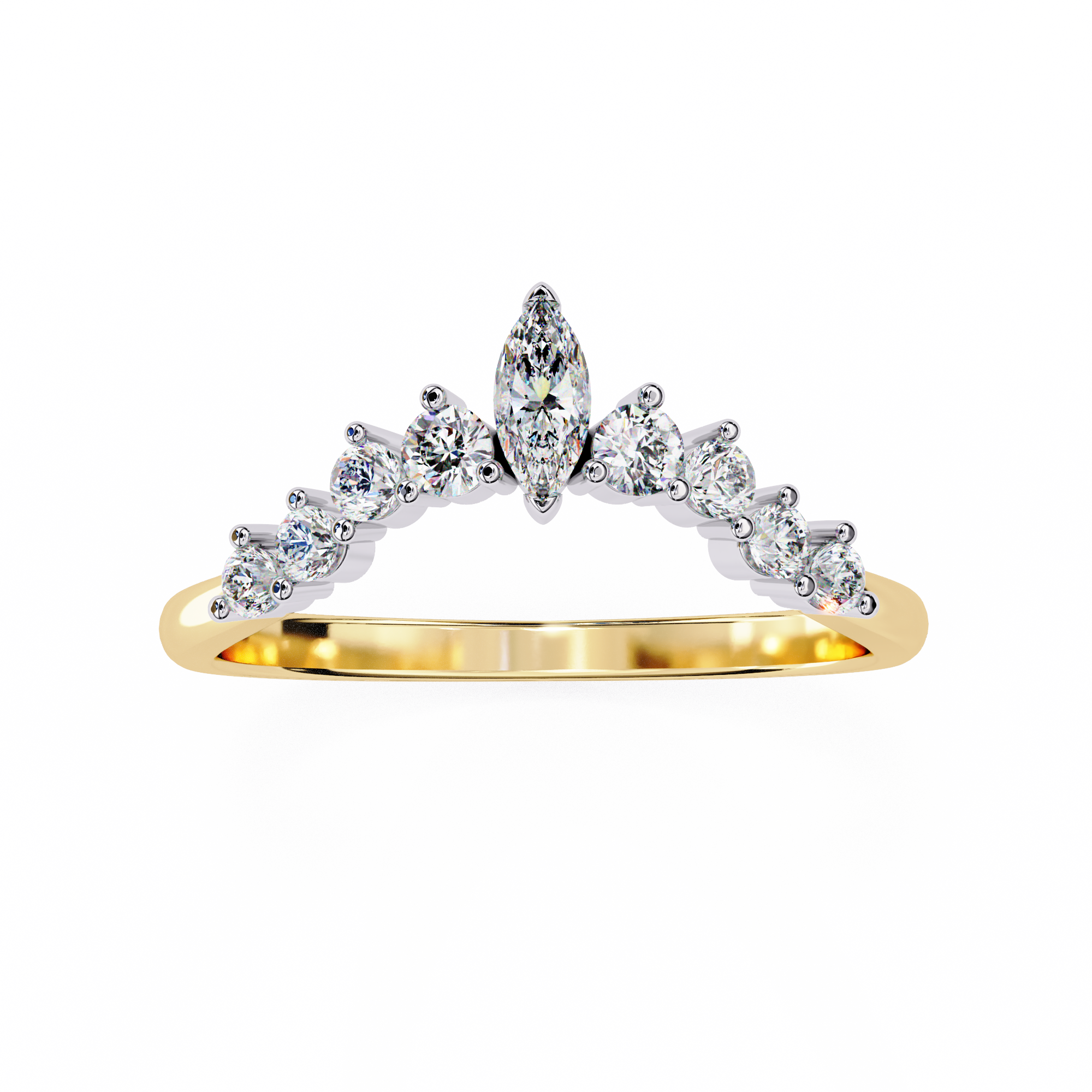 0.38 carat marquise round band