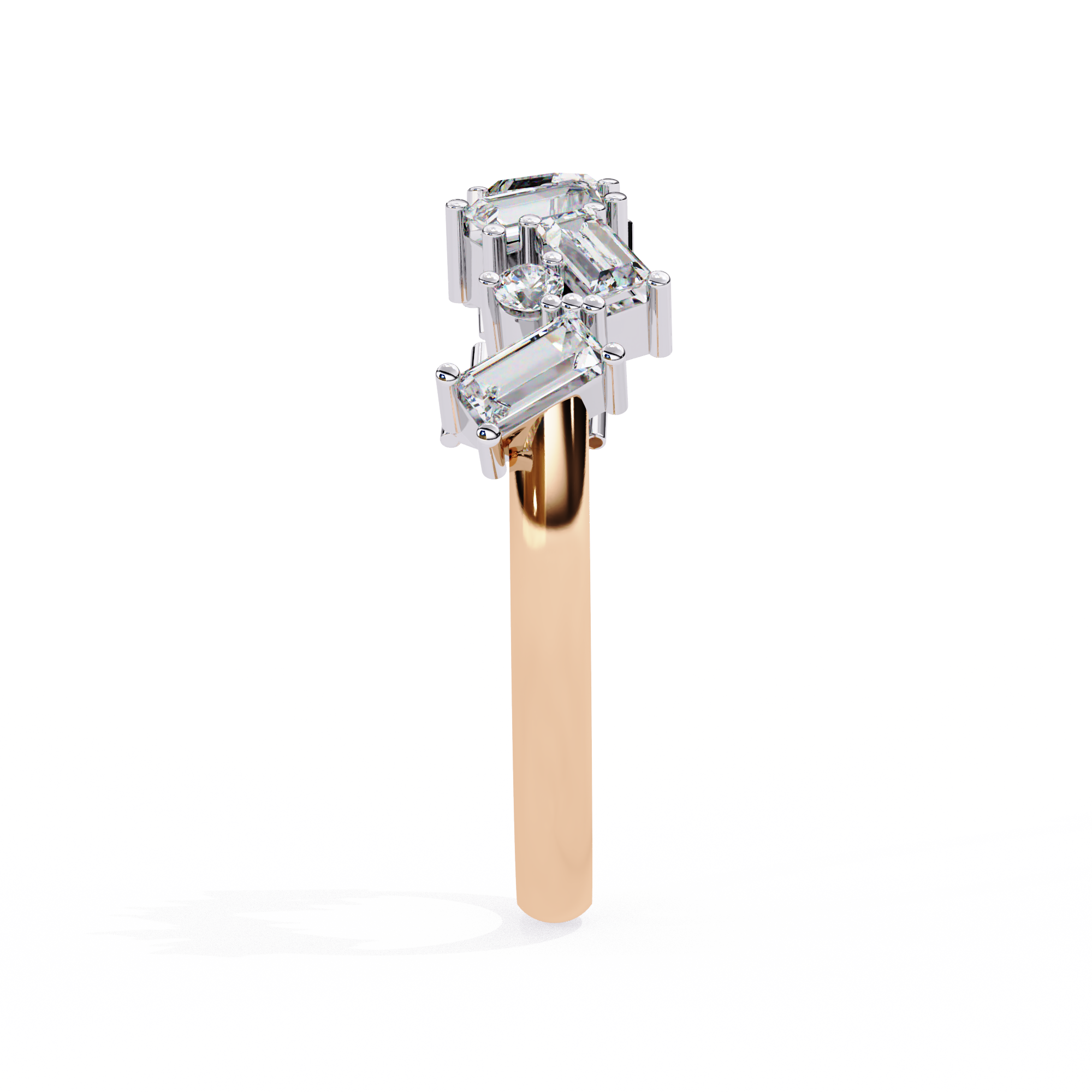 0.68 carat round baguette straight band