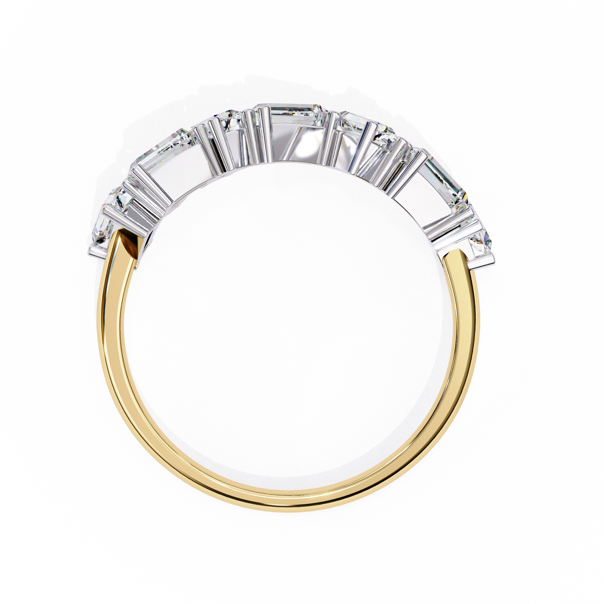 0.68 carat round baguette straight band