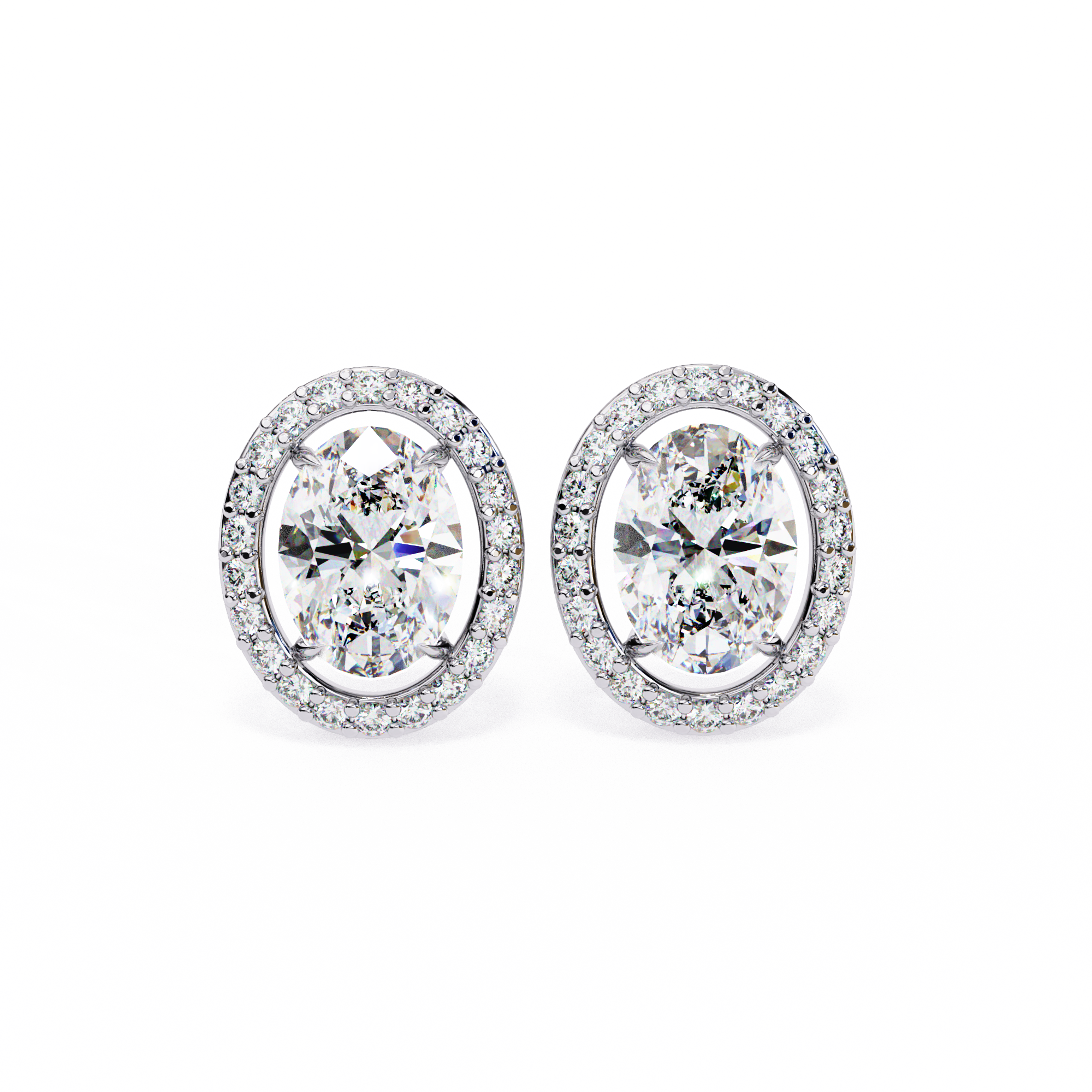 0.97 carat round oval earring 18K